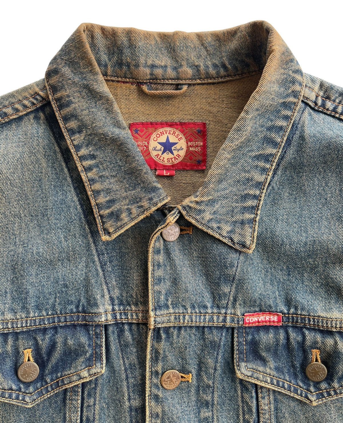 Vintage 90s Converse Rusty Denim Jacket Size US L / EU 52-54 / 3 - 4 Thumbnail