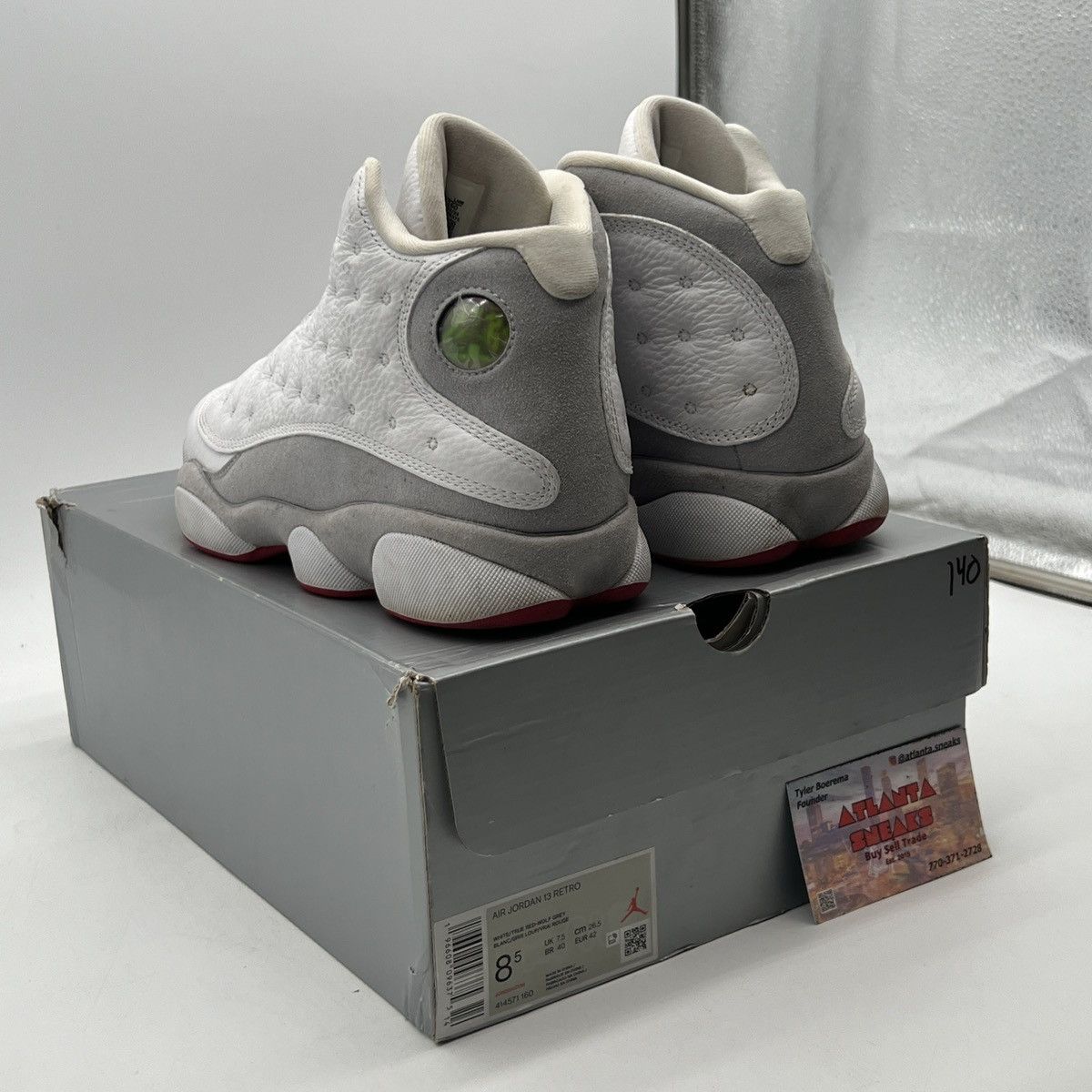 Jordan Brand Air Jordan 13 white wolf grey Size US 8.5 / EU 41-42 - 4 Thumbnail
