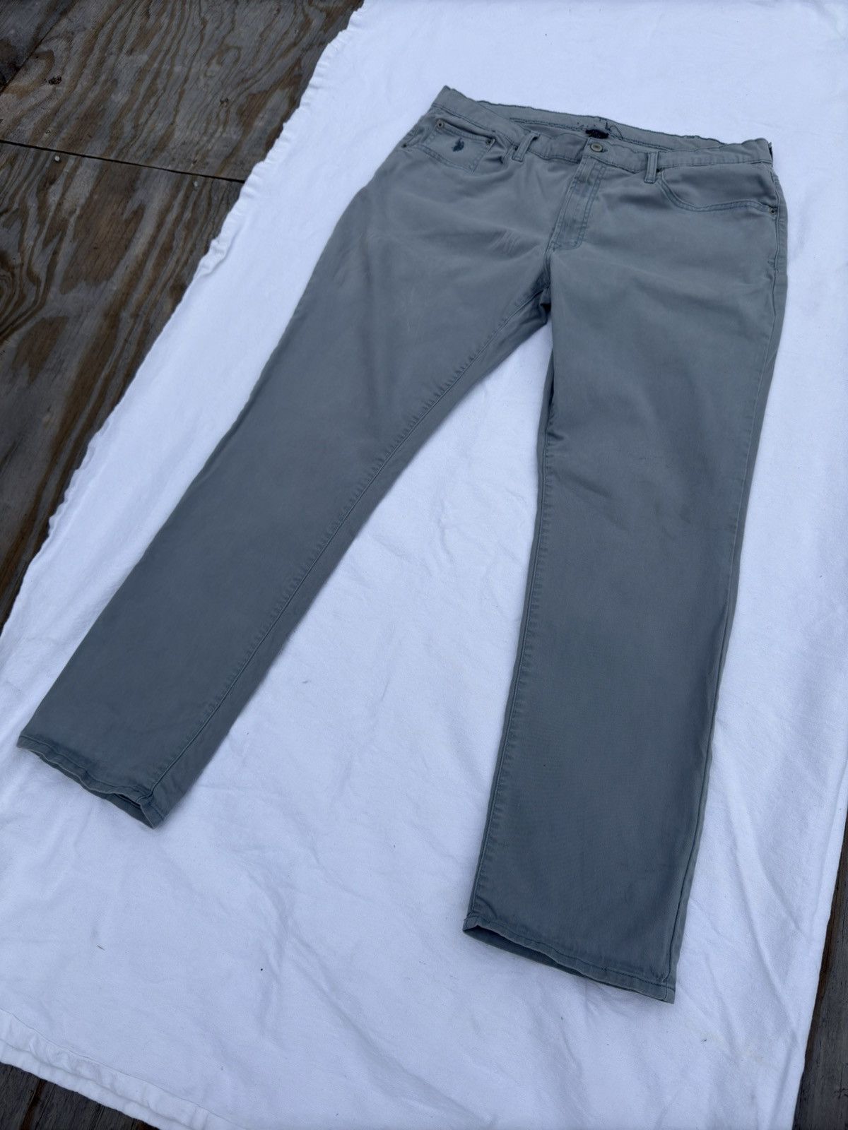 Beverly Hills Polo Club × Vintage Grey and black Polo Ralph Lauren slim fit chino trousers Size US 32 / EU 48 - 4 Thumbnail