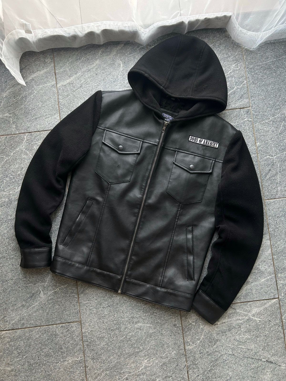 Leather Sons Of Anarchy Logo eco leather jacket vintage Size US XS / EU 42 / 0 - 3 Thumbnail