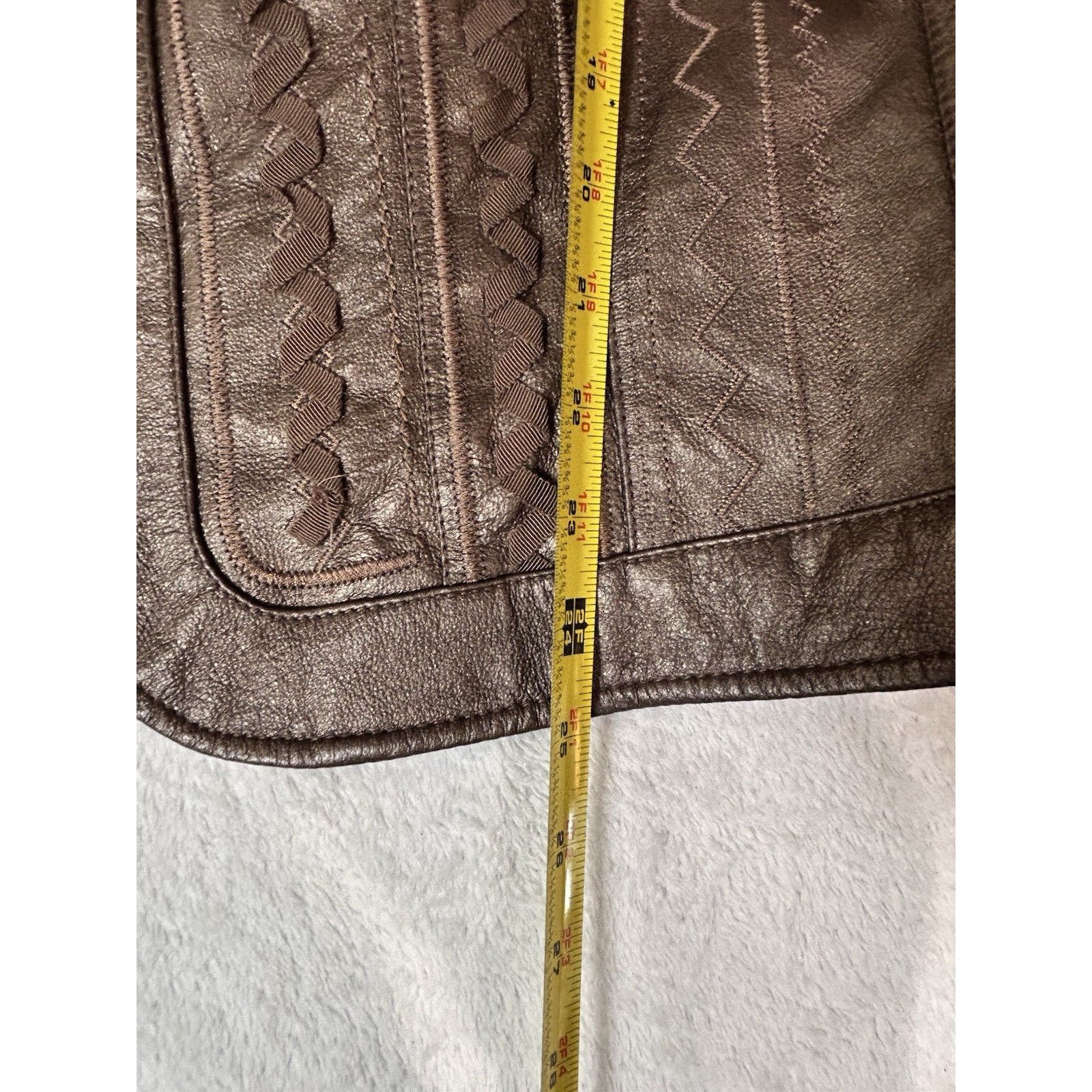 Other Nygard Women Leather/Knit Full Zip Jacket Bronze Size 3XL Size 3XL / US 20-22 - 2 Thumbnail