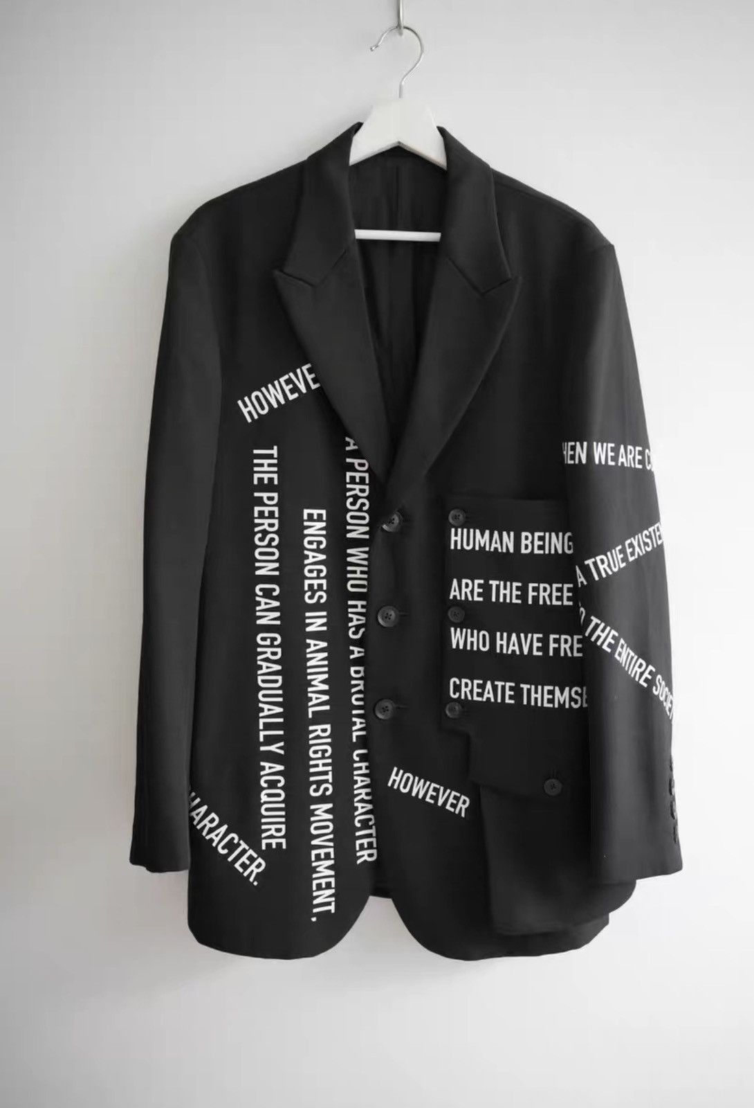 Yohji Yamamoto Yohji Yamamoto 21aw Slogan Print Blazer K4 Size US M / EU 48-50 / 2 - 1 Thumbnail