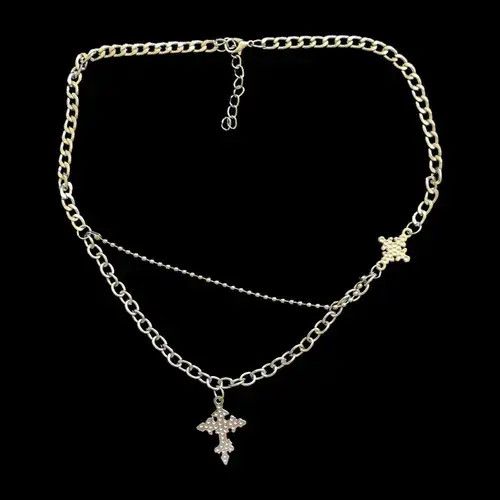 Jewelry Cross Chain Necklace Punk Y2K Size ONE SIZE - 7 Thumbnail