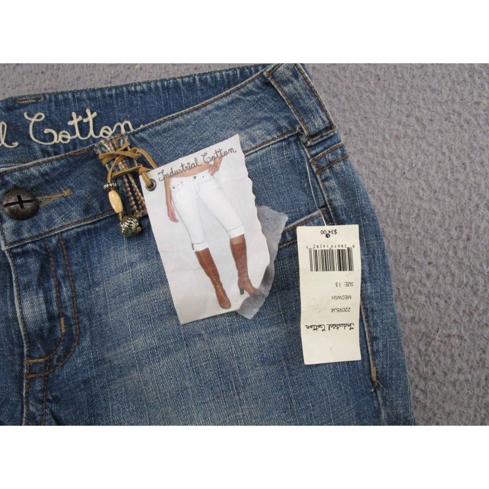 Vintage Vintage Capri Denim Crop Jeans Size 13 NEW Cotton Spandex Blue 5-Pocket Capris Women-Stright Fit Cro p Style Casual Pants Girls/Mens Size 34" / US 12 / IT 48 - 2 Thumbnail