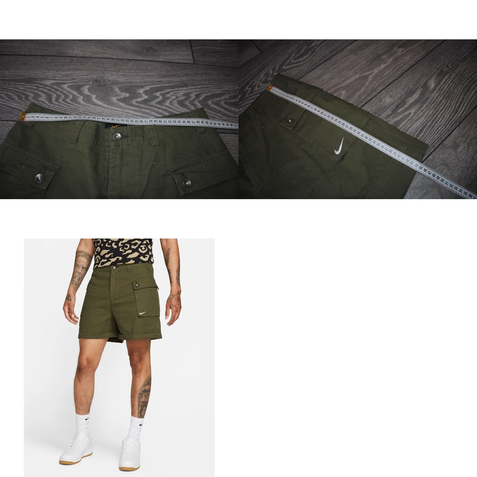 Nike NIKE LIFE WOVEN CARGO SHORTS ARMY GREEN COTTON MEN'S SIZE M 32 MEDIUM Cargo Shorts Mens Size US 31 - 8 Thumbnail