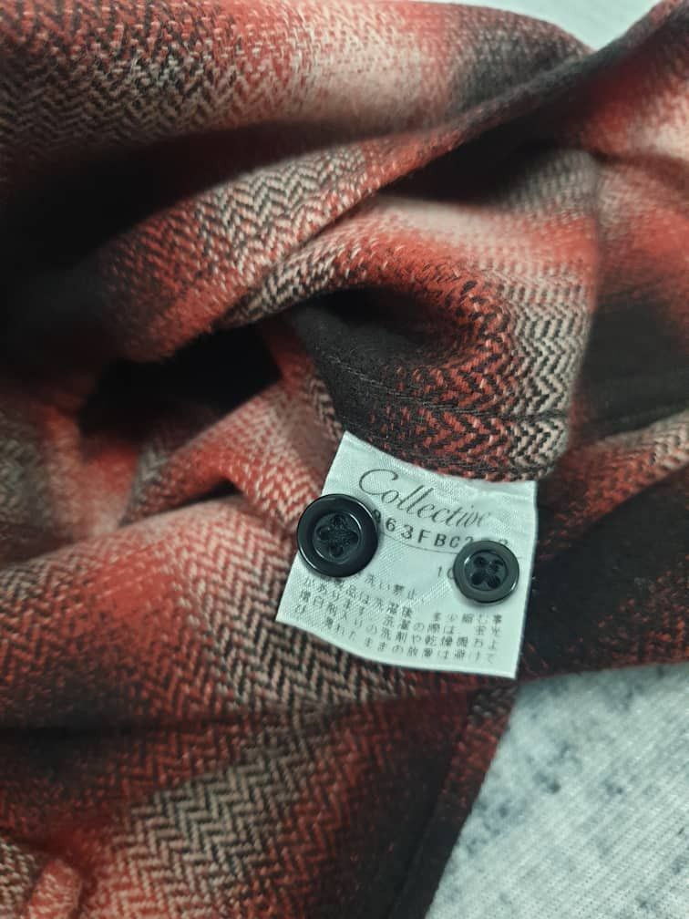 Japanese Brand 💥Collective red checkered flannel shadow shirt Size US M / EU 48-50 / 2 - 3 Thumbnail