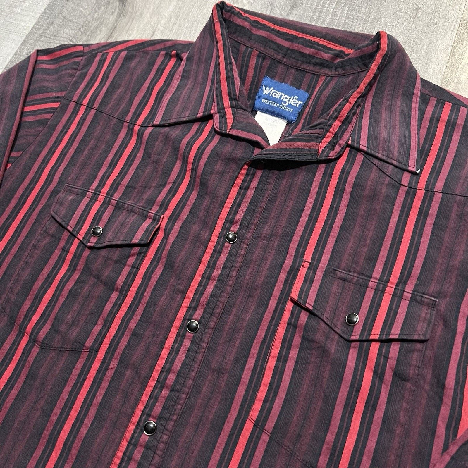 Wrangler VTG Wrangler Pearl Snap Shirt Western Striped Cowboy Size XL Size US XL / EU 56 / 4 - 3 Thumbnail