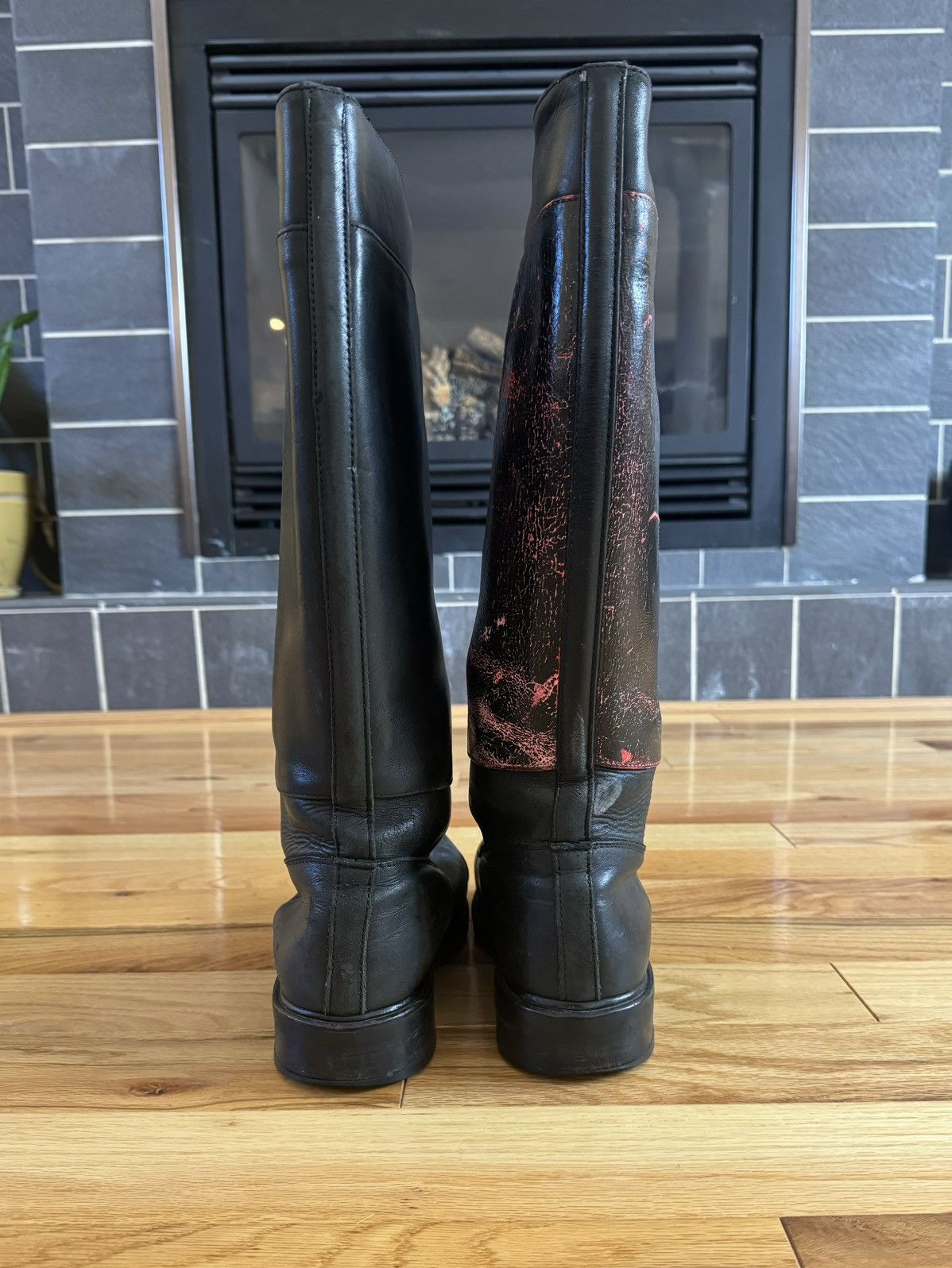 Dirk Bikkembergs Dirk Bikkembergs 1/1 Hand Painted Calfskin Leather Boots Size US 9 / EU 42 - 3 Thumbnail