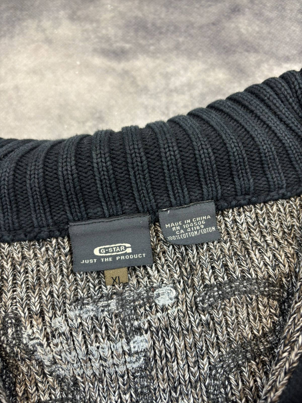 G-Star × Japanese Brand Vintage Brown Grey G Star Raw Striped Japanese Knit Sweater Size US XL / EU 56 / 4 - 5 Thumbnail