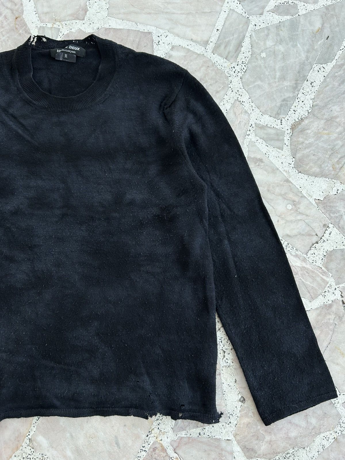 Comme des Garcons Homme Deux CDGHD Wool Fleece Dristresseed Longsleeve Size US L / EU 52-54 / 3 - 5 Thumbnail