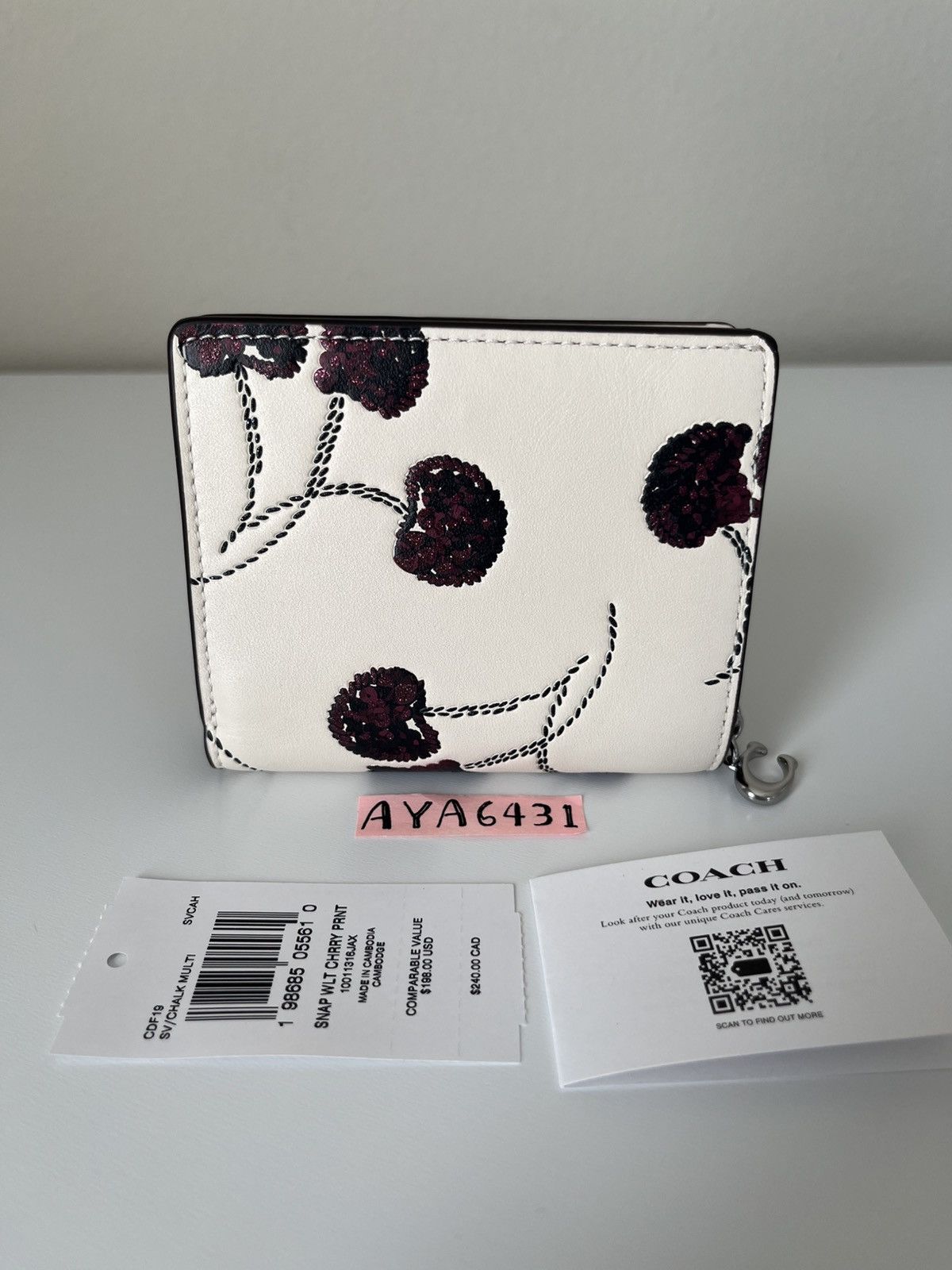 Coach Coach Snap Wallet With Cherry Print Size ONE SIZE - 3 Thumbnail