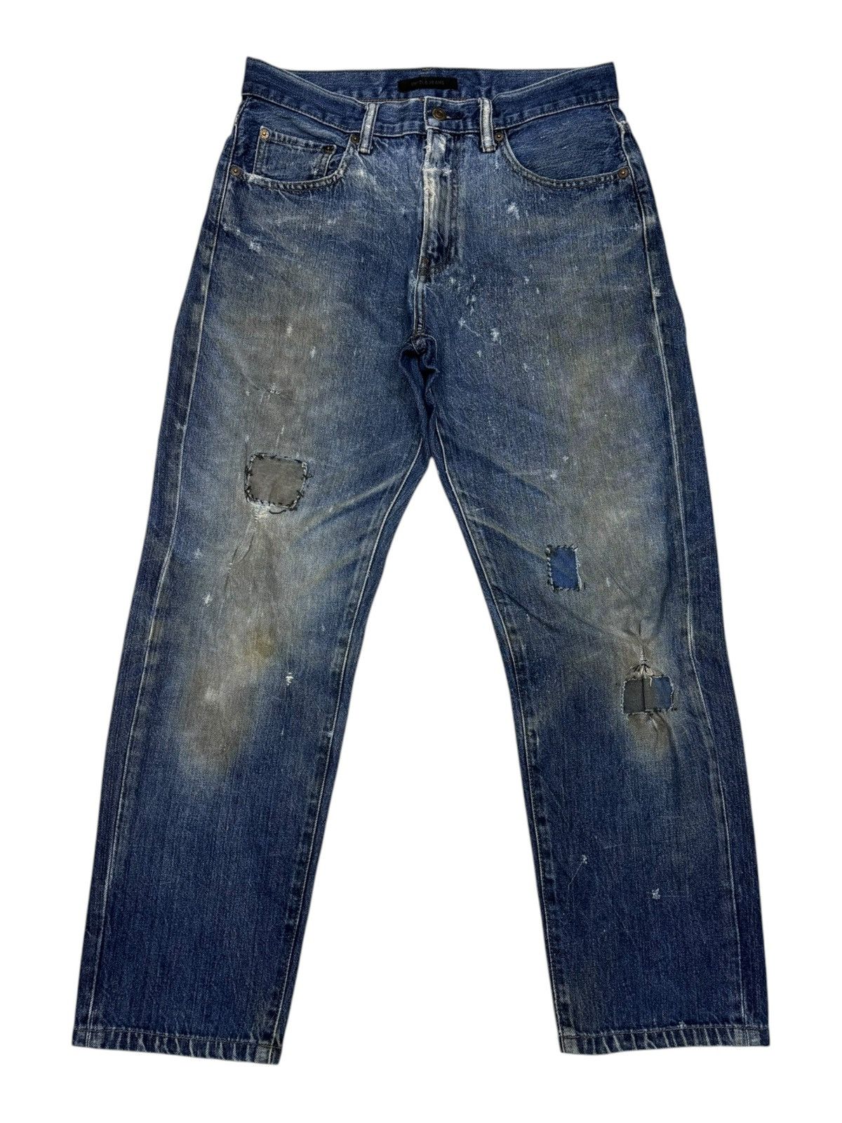 Undercover × Uniqlo Vintage Uniqlo Japan Distressed Dirty Jeans Size US 31 - 7 Thumbnail
