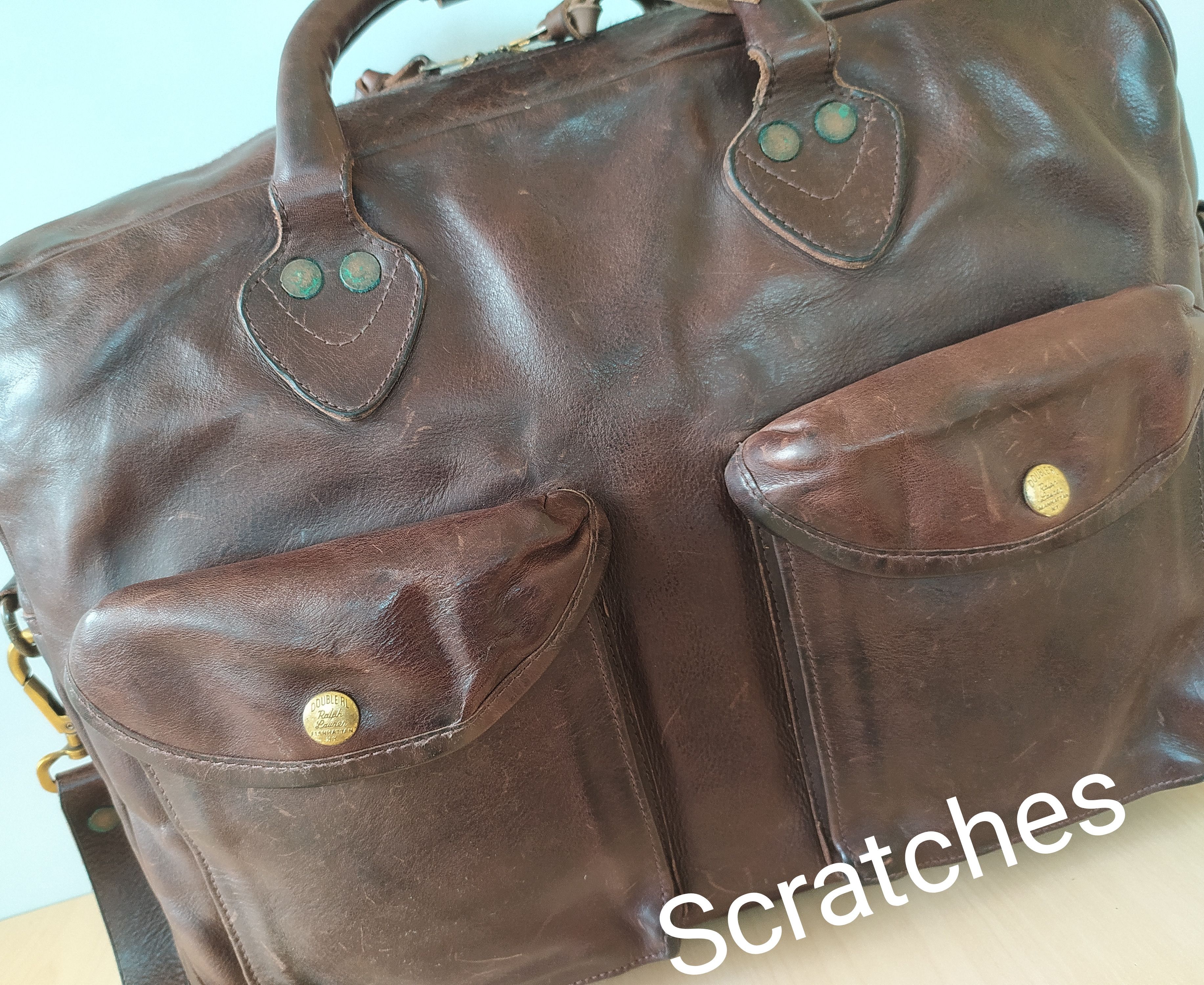 RRL Ralph Lauren RRL Men's Leather Briefcase Free Worldwide Shipping FTP/6006 Size ONE SIZE - 10 Thumbnail