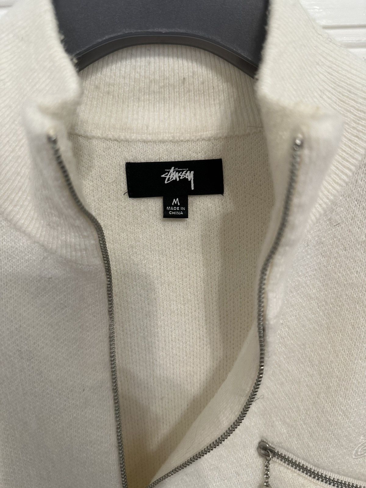 Stussy Stussy quarter zip mock neck sweater, ivory Size US M / EU 48-50 / 2 - 3 Thumbnail