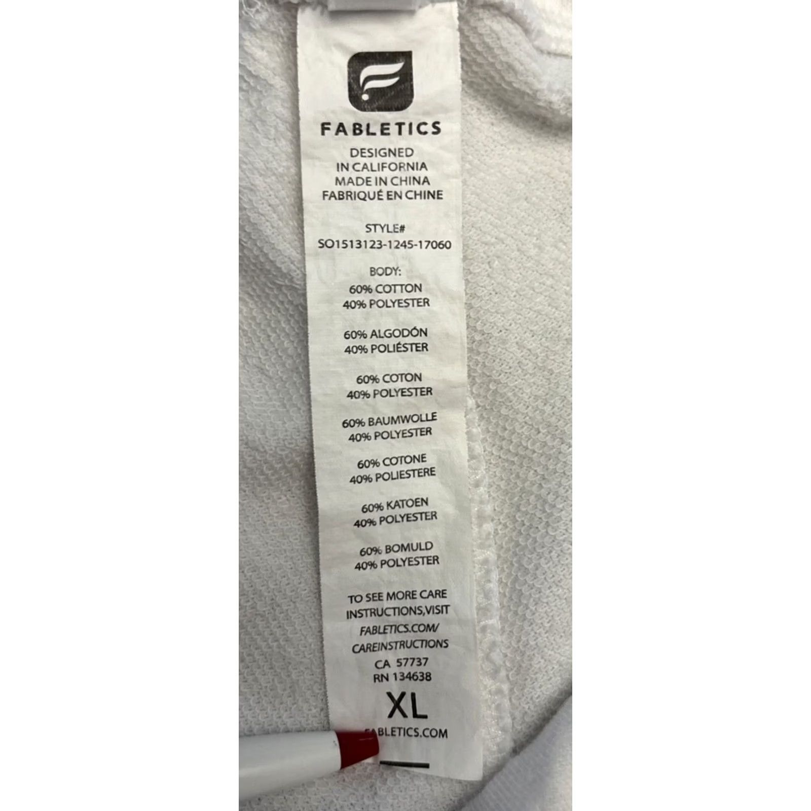 Fabletics Fabletics Shorts Womens XL White Women orange stripe Stretch Drawstring pockets Size 40" / US 18 - 4 Thumbnail