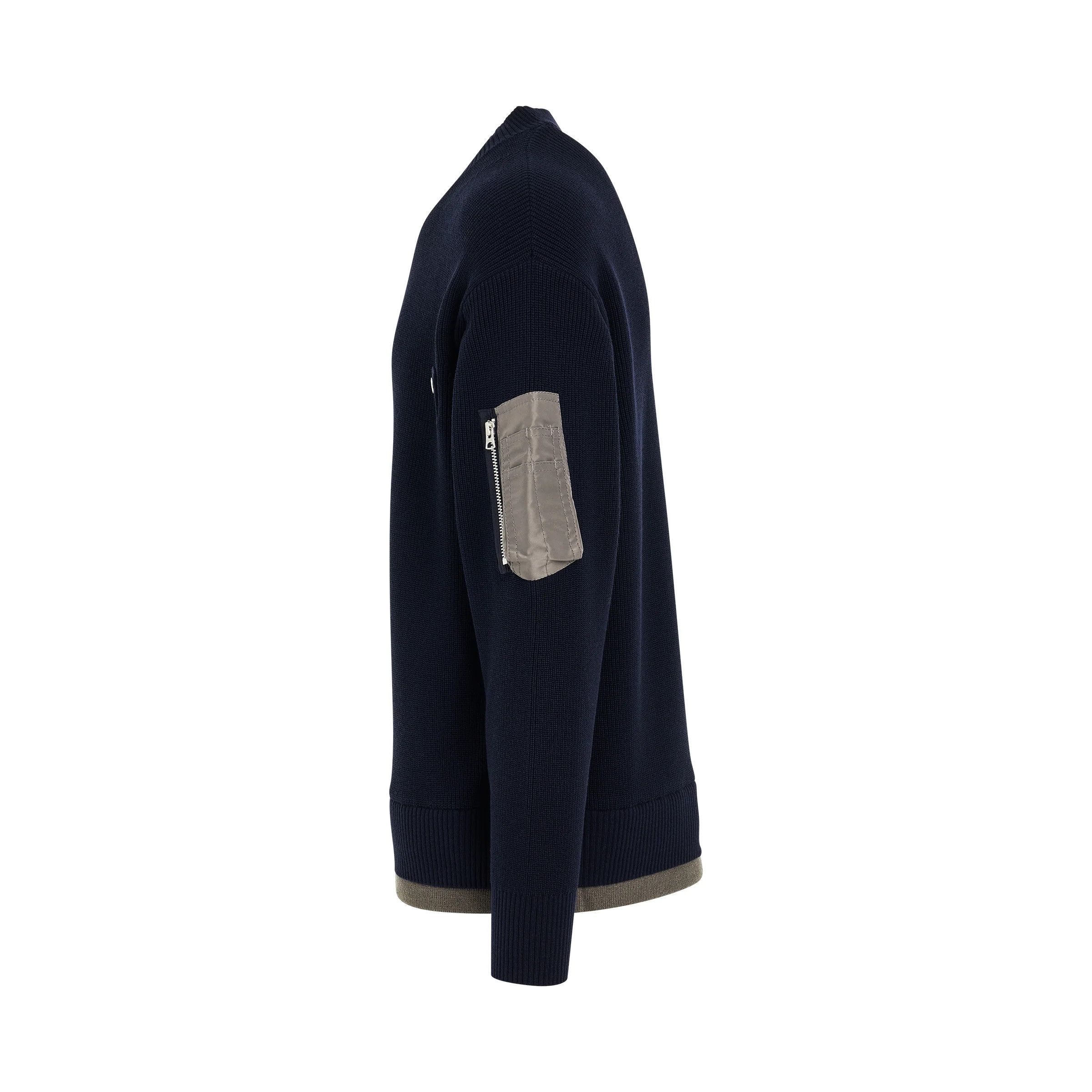 Sacai o1mris0824 Knit Pullover in Navy Size US M / EU 48-50 / 2 - 3 Thumbnail