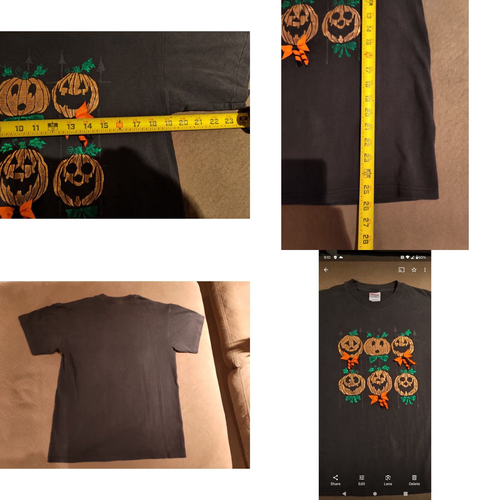 Hanes VINTAGE Halloween Pumpkins Ribbon Bow T-Shirt Men Size M Black 90s Hanes Short Sleeve Size US M / EU 48-50 / 2 - 8 Thumbnail