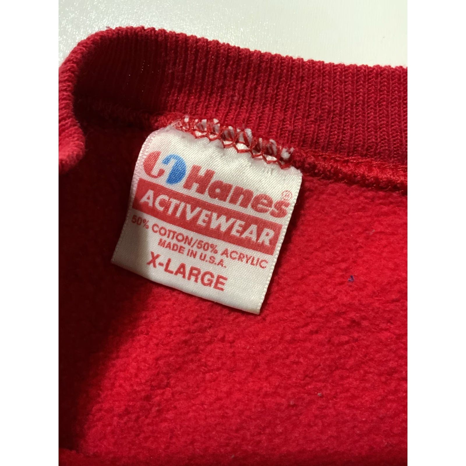 Hanes VINTAGE Hanes Activewear Made In USA 50/50 Red Crewneck Sweatshirt XL Mens 90s Pullover Blank Size US XL / EU 56 / 4 - 5 Thumbnail