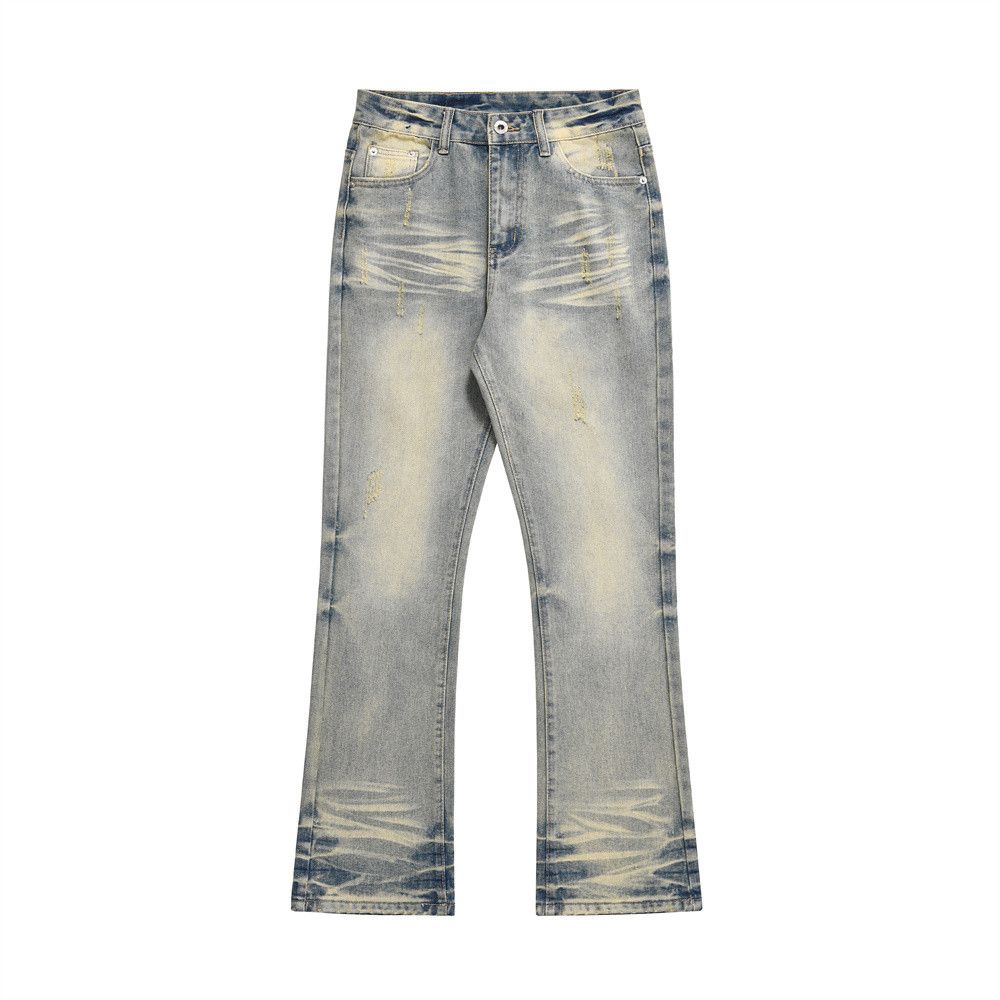 Jean Washed Mud Yellow Denim Pants Mens Size US 29 - 3 Thumbnail
