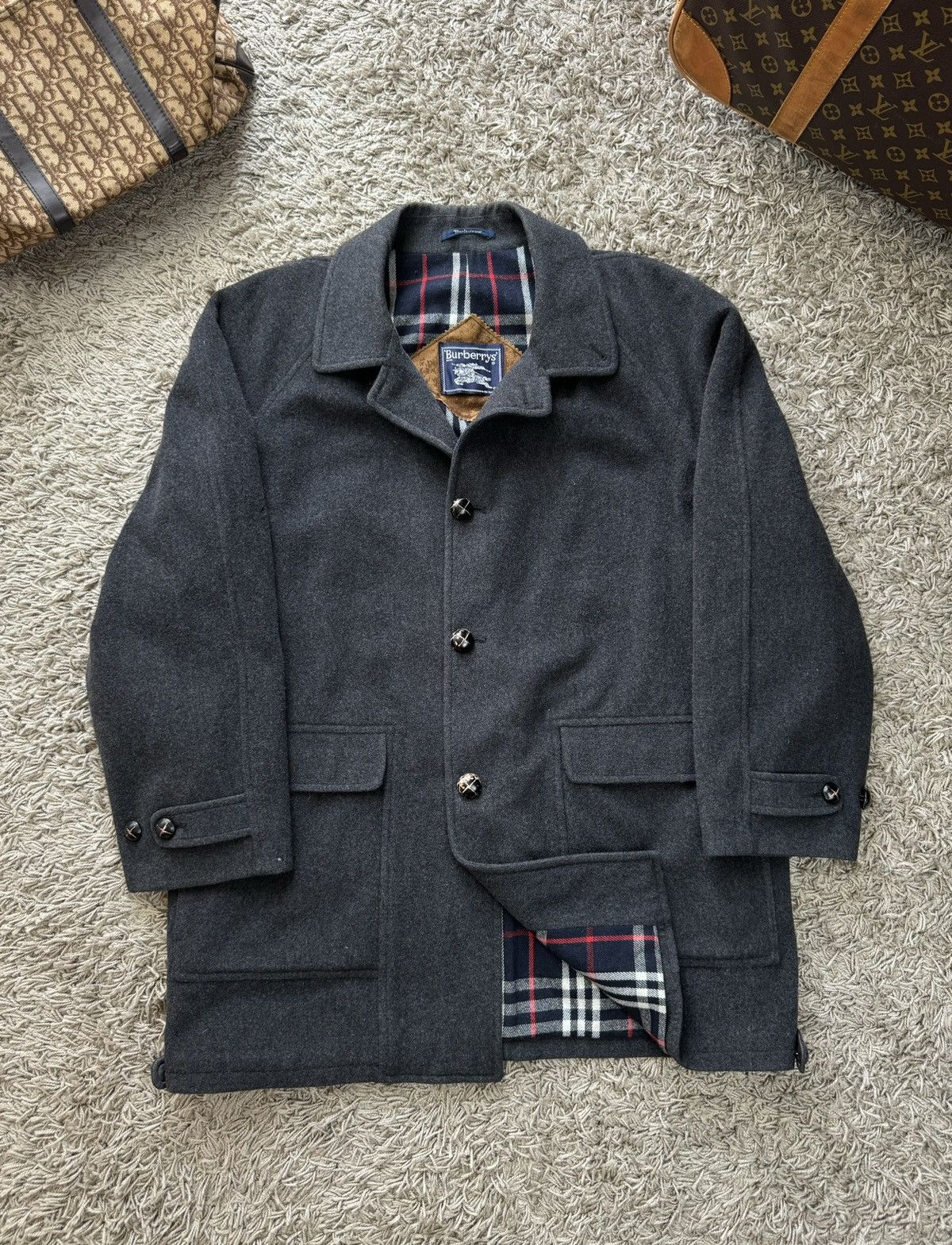 Burberry × Vintage Vintage wool jacket Burberry Nova Check original luxury item Size US XL / EU 56 / 4 - 1 Thumbnail