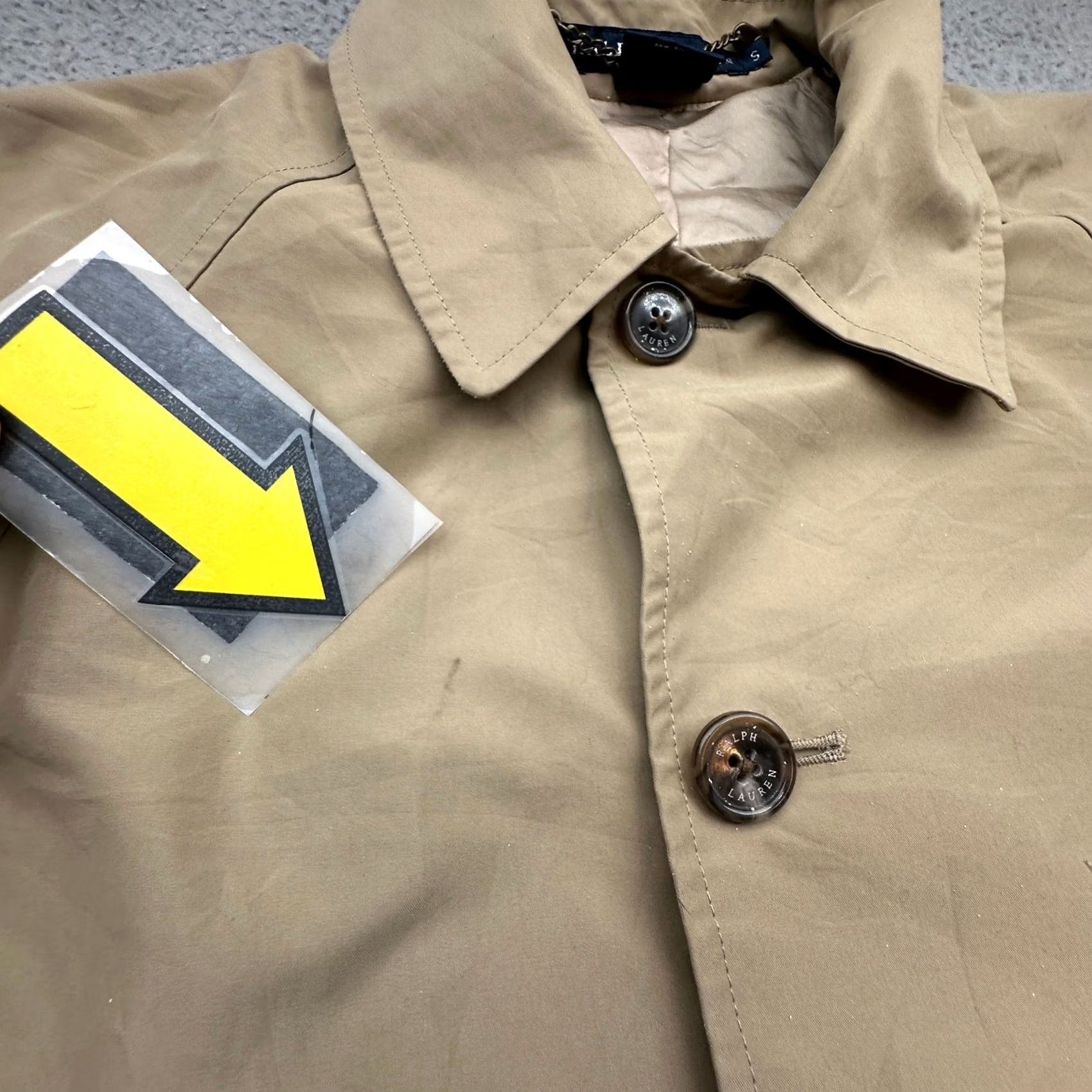Ralph Lauren Ralph Lauren Windbreaker Long Coat Womens Small Beige Polyester Button Jacket Size S / US 4 / IT 40 - 7 Thumbnail