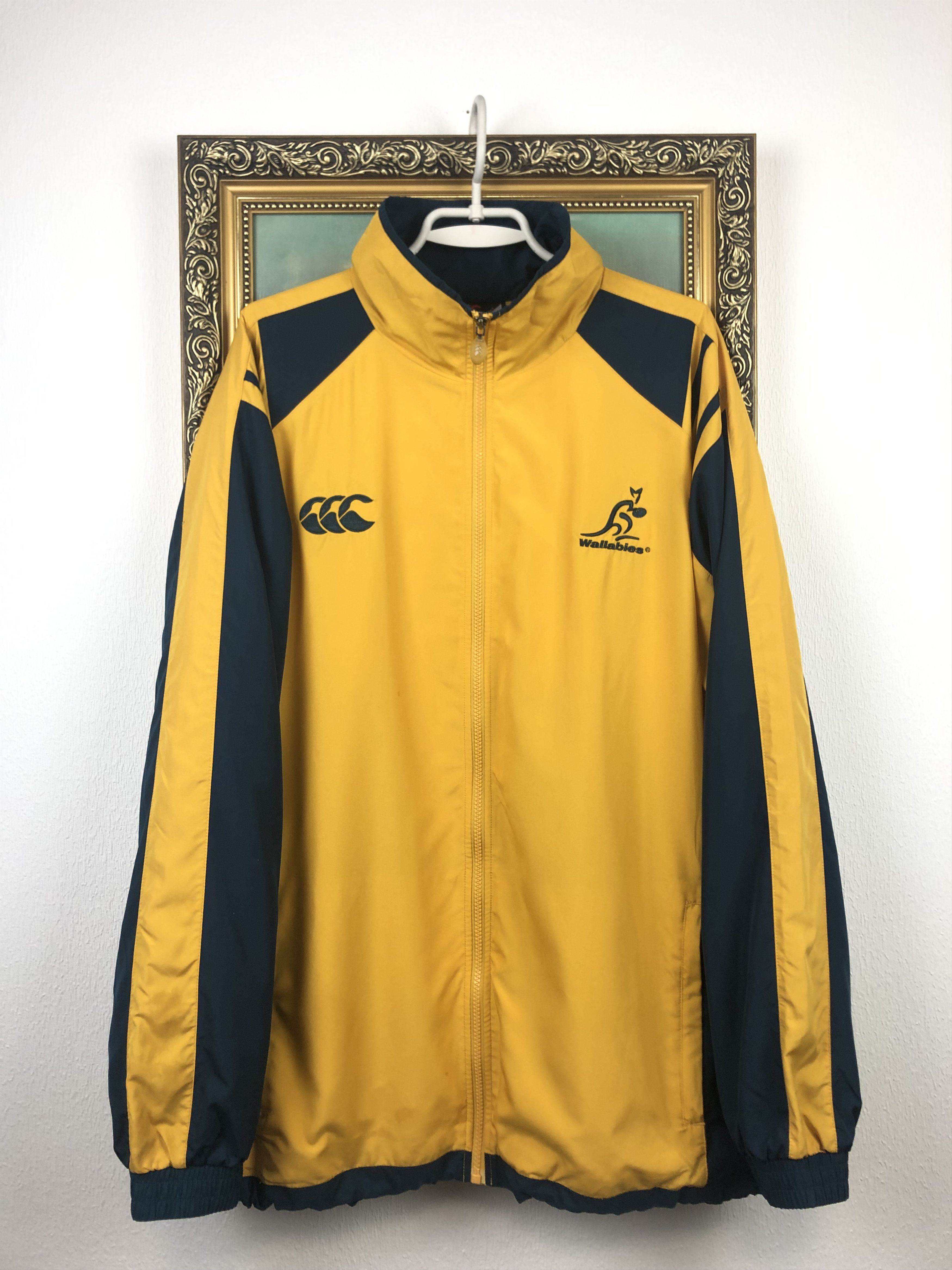 image of Canterbury Of New Zealand Vintage Wallabies Jacket Rugby Track Top Australia in Yellow (Size XL)