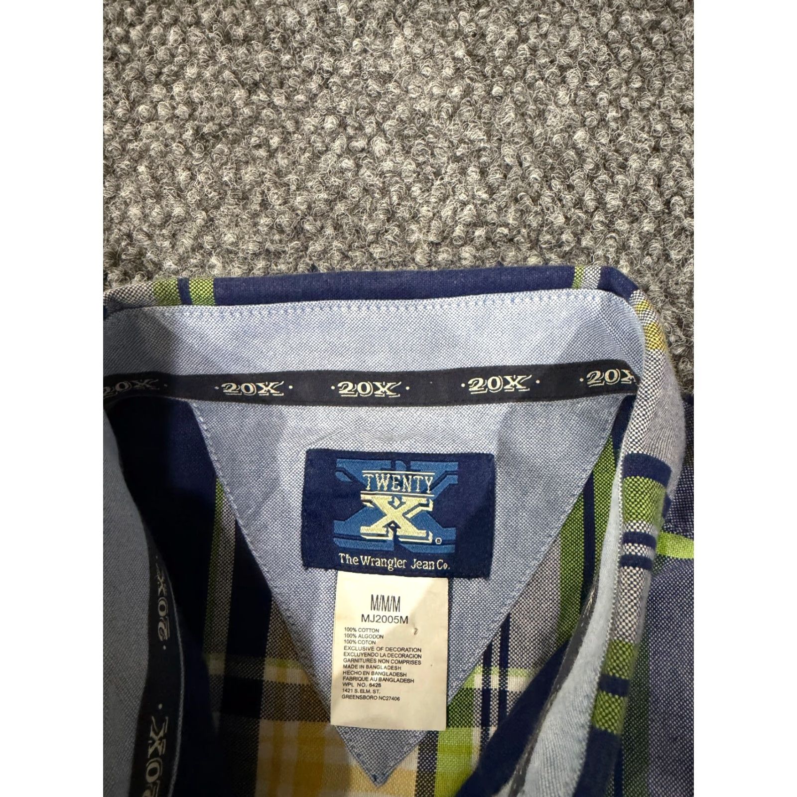 Wrangler Wrangler Button-Up Shirt Mens M Blue Plaid Western Cotton Long Sleeve Button-Down Collar Modern All Seasons Pockets Vintage: No Size US M / EU 48-50 / 2 - 4 Thumbnail