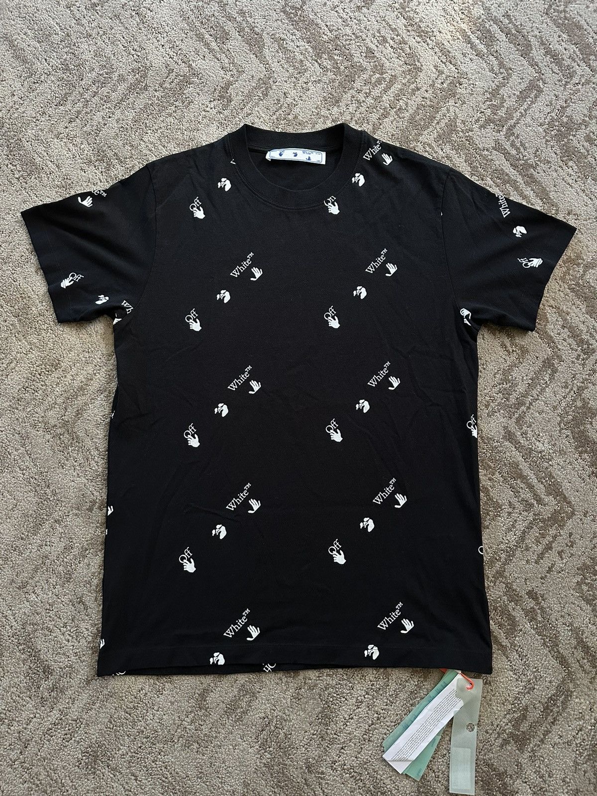 image of Off White All Over Print in Black, Men's (Size Large)