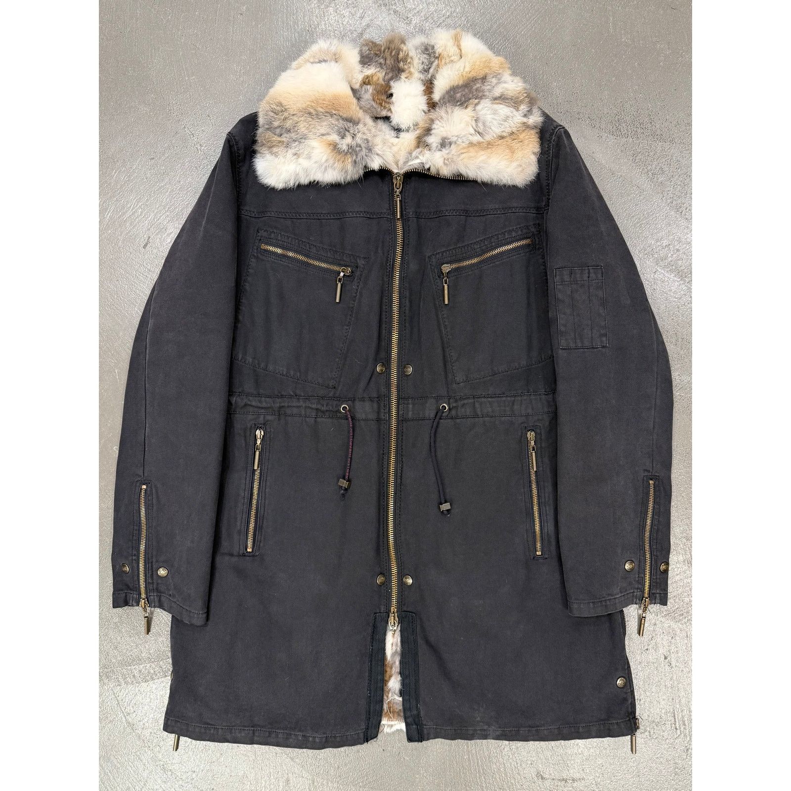 Roberto Cavalli 2000s Cavalli fur military parka Size L / US 10 / IT 46 - 1 Thumbnail