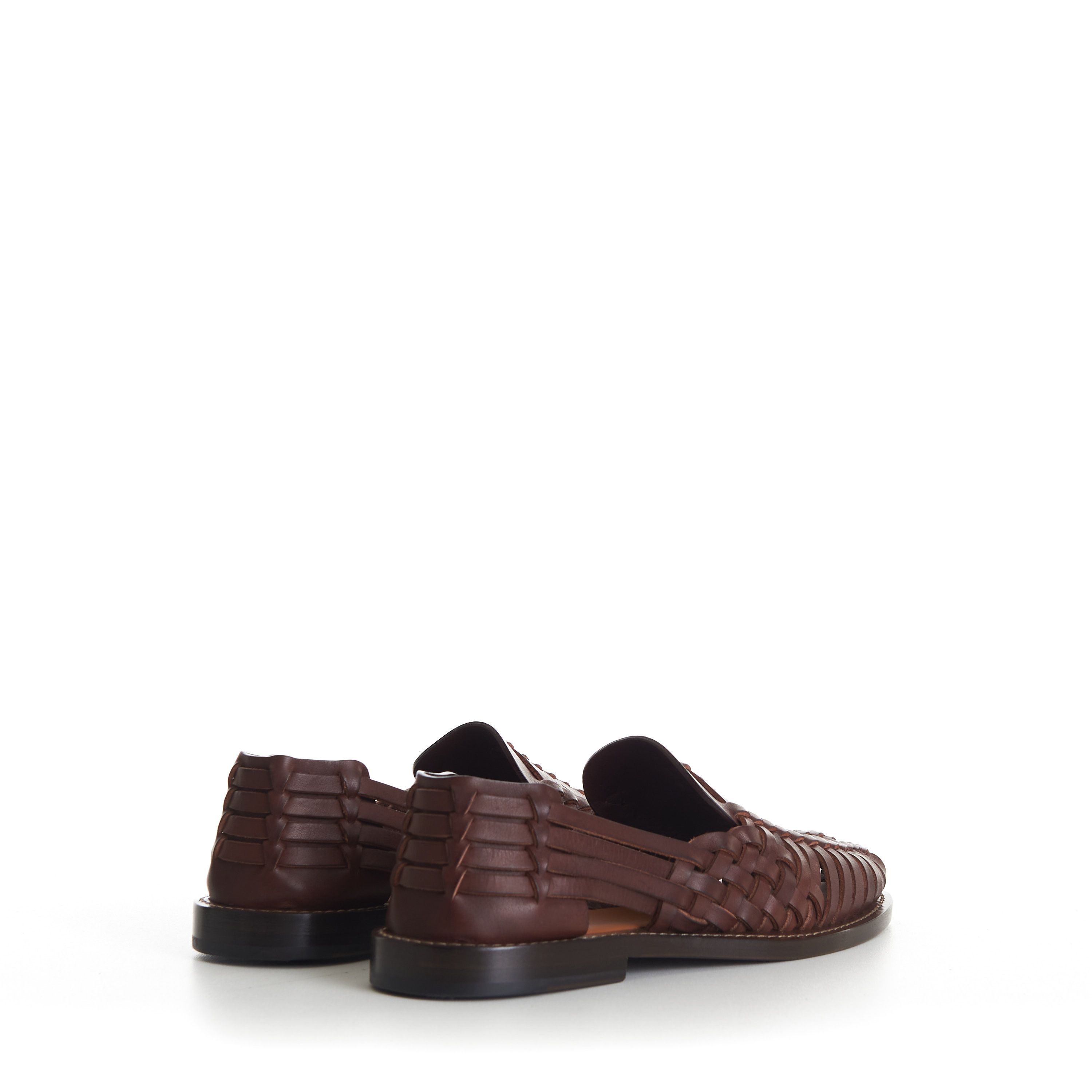Brunello Cucinelli Brown Woven Sandals Loafers - Calfskin Leather Size US 10.5 / EU 43-44 - 8 Thumbnail