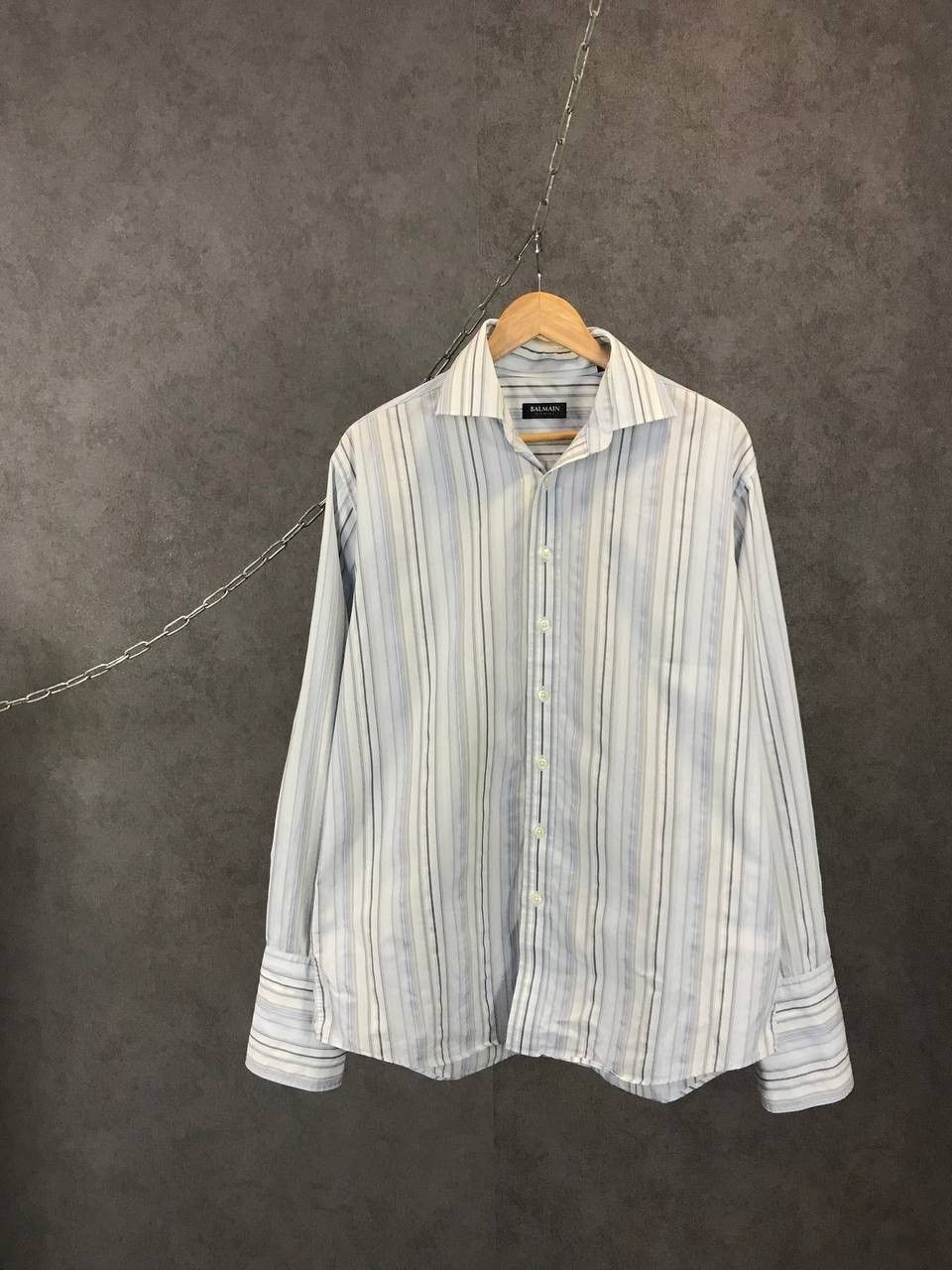 Balmain Balmain Homme vintage designer striped shirt Size US XL / EU 56 / 4 - 1 Thumbnail