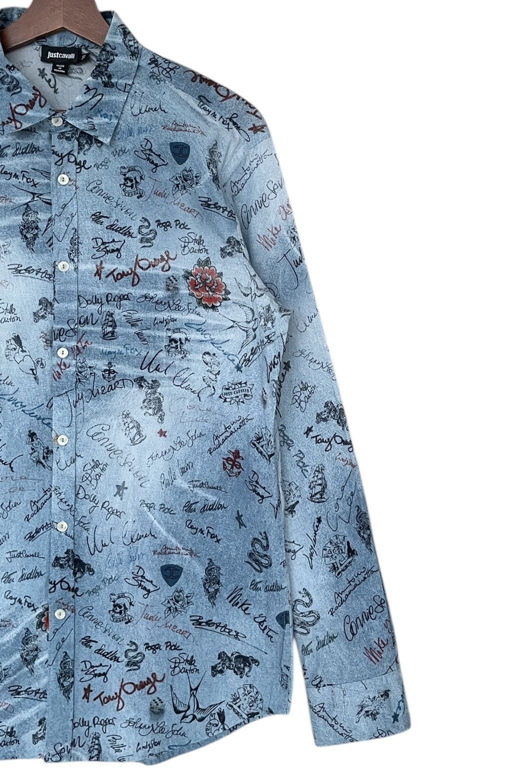Just Cavalli × Vintage Vintage Brand Just Cavalli Full Print Shirt 2000s Size US L / EU 52-54 / 3 - 4 Thumbnail