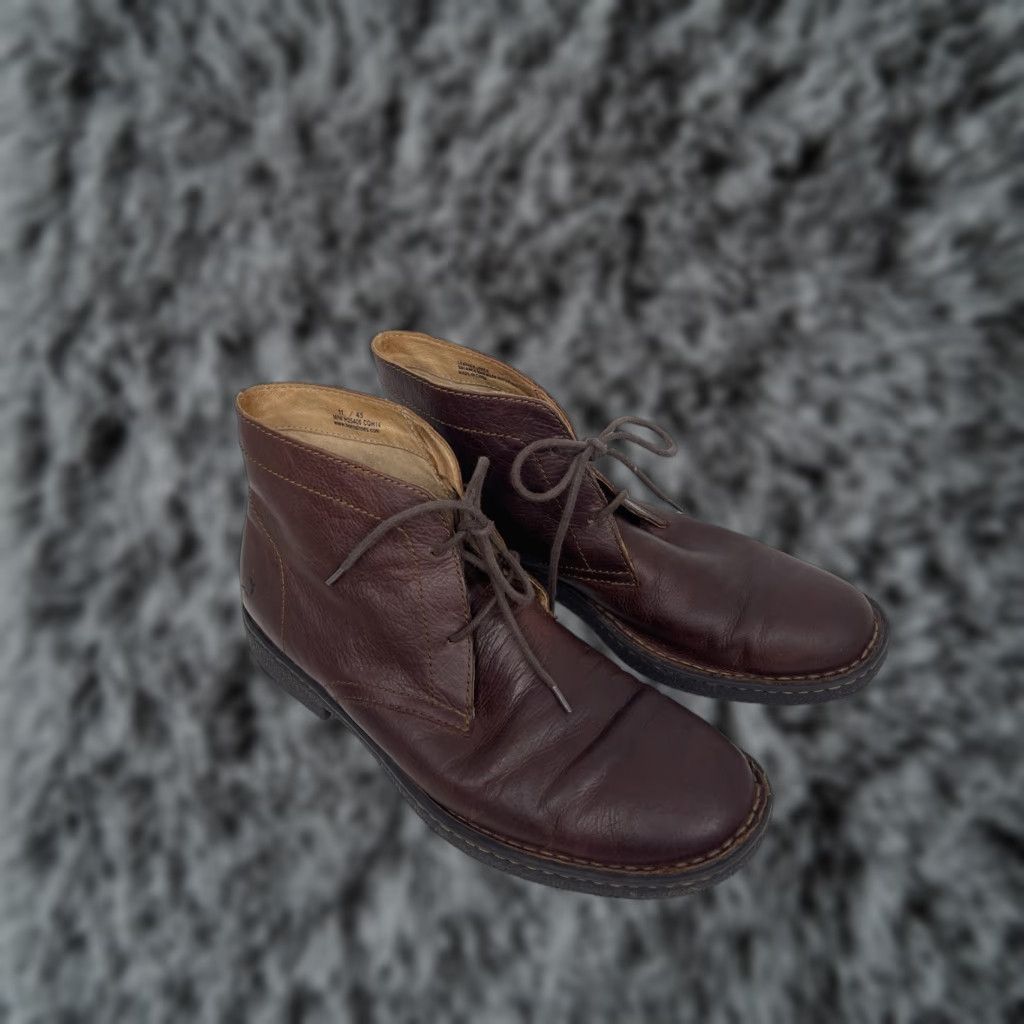 BORN Men's Chukka Boots Size 11 Brown Leather Lace Up Round Toe
