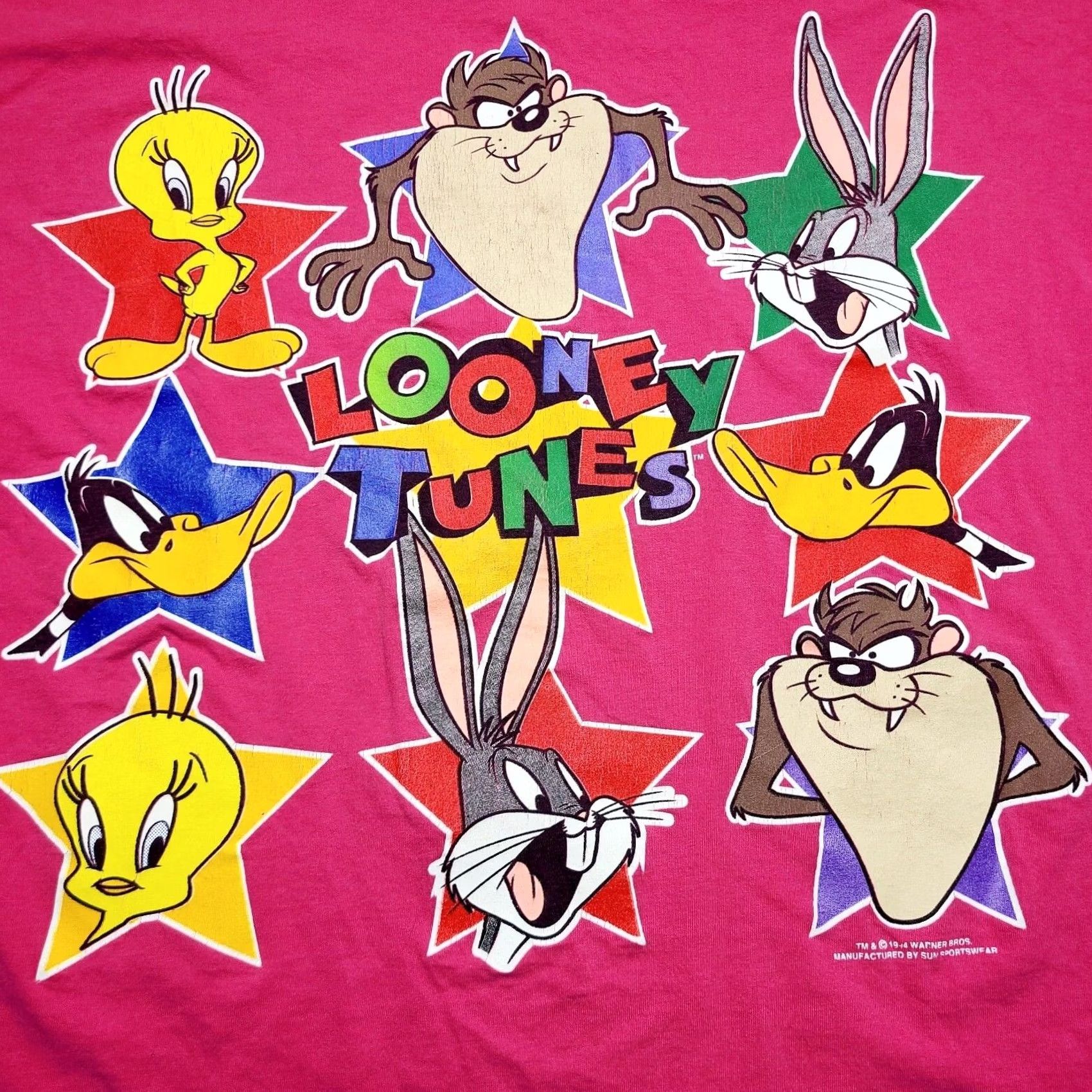 Vintage VINTAGE 1994 LOONEY TUNES Characters T-Shirt Sun Women's 2XL Taz Size XXL / US 16-18 / IT 52-54 - 2 Thumbnail