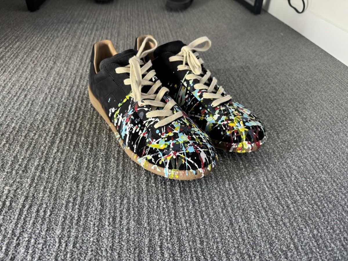 Maison Margiela Paint Splatter Gats Casual Leather Shoes