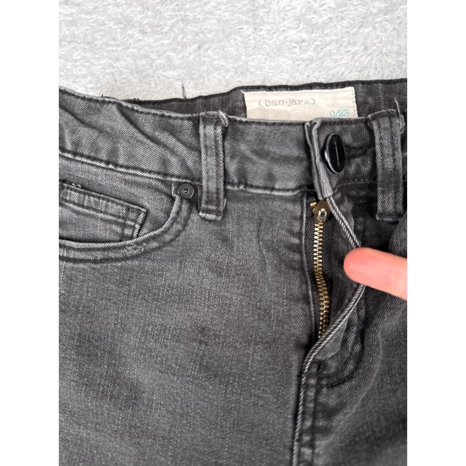 Vintage Ban Jara Jeans Womens 0 Black Denim Wide Flare Cotton Blend Mid Rise 24x30 Size 25" / US 0 / IT 36 - 5 Thumbnail