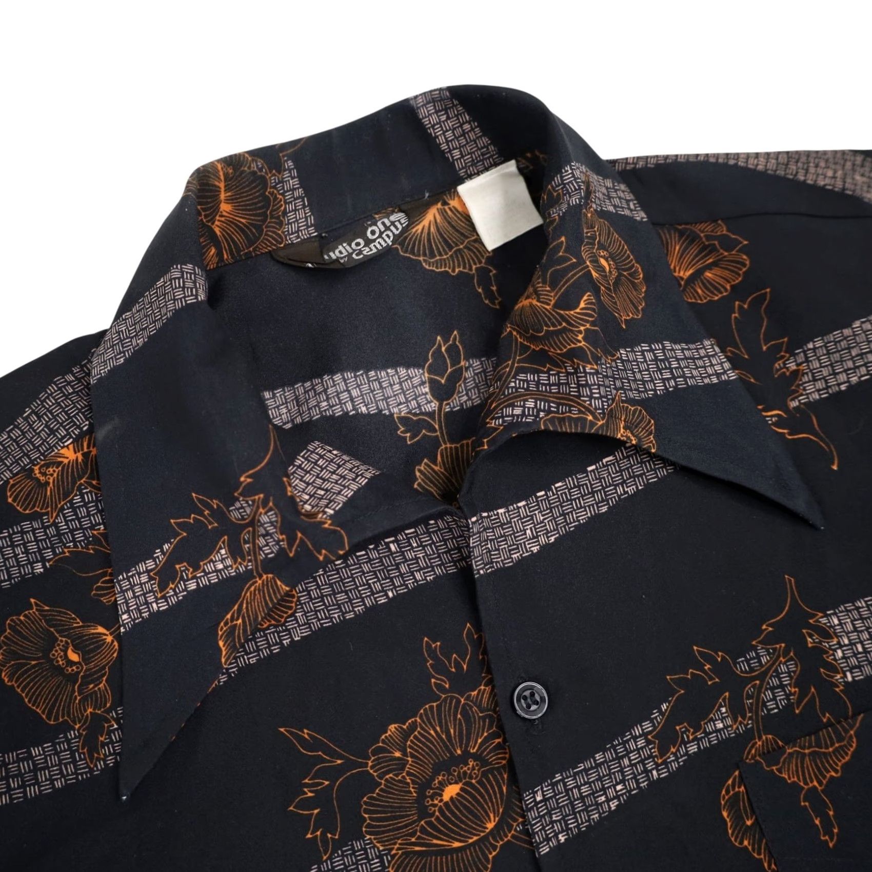 Vintage VINTAGE Studio One by Campus Floral Button Up Shirt Mens Large Black Long Sleeve Clothing Size US L / EU 52-54 / 3 - 6 Thumbnail