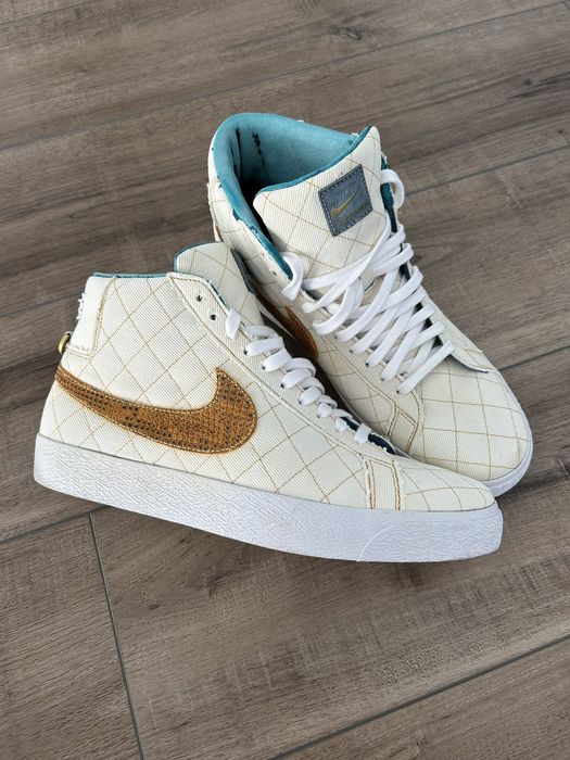 Supreme Supreme Nike Blazer High Bleached White/Natural | Grailed