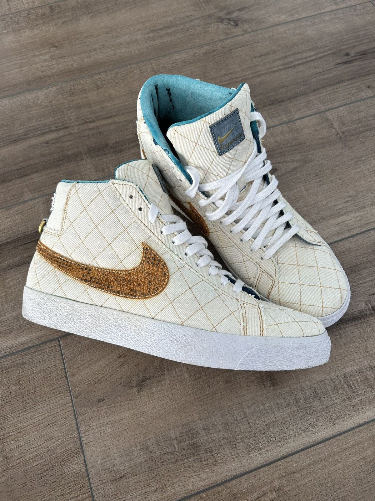 image of Nike Blazer High Bleached White/natural Shoes, Men's (Size 10)