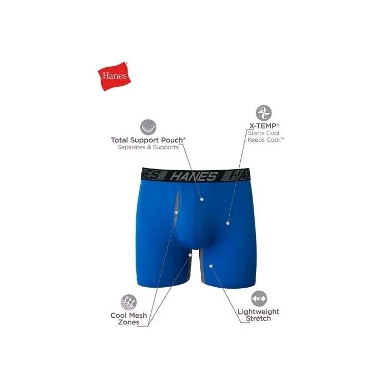 Hanes Mens 3-Pack Hanes X-Temp Support Pouch Boxer Briefs S Size 28 - 5 Thumbnail