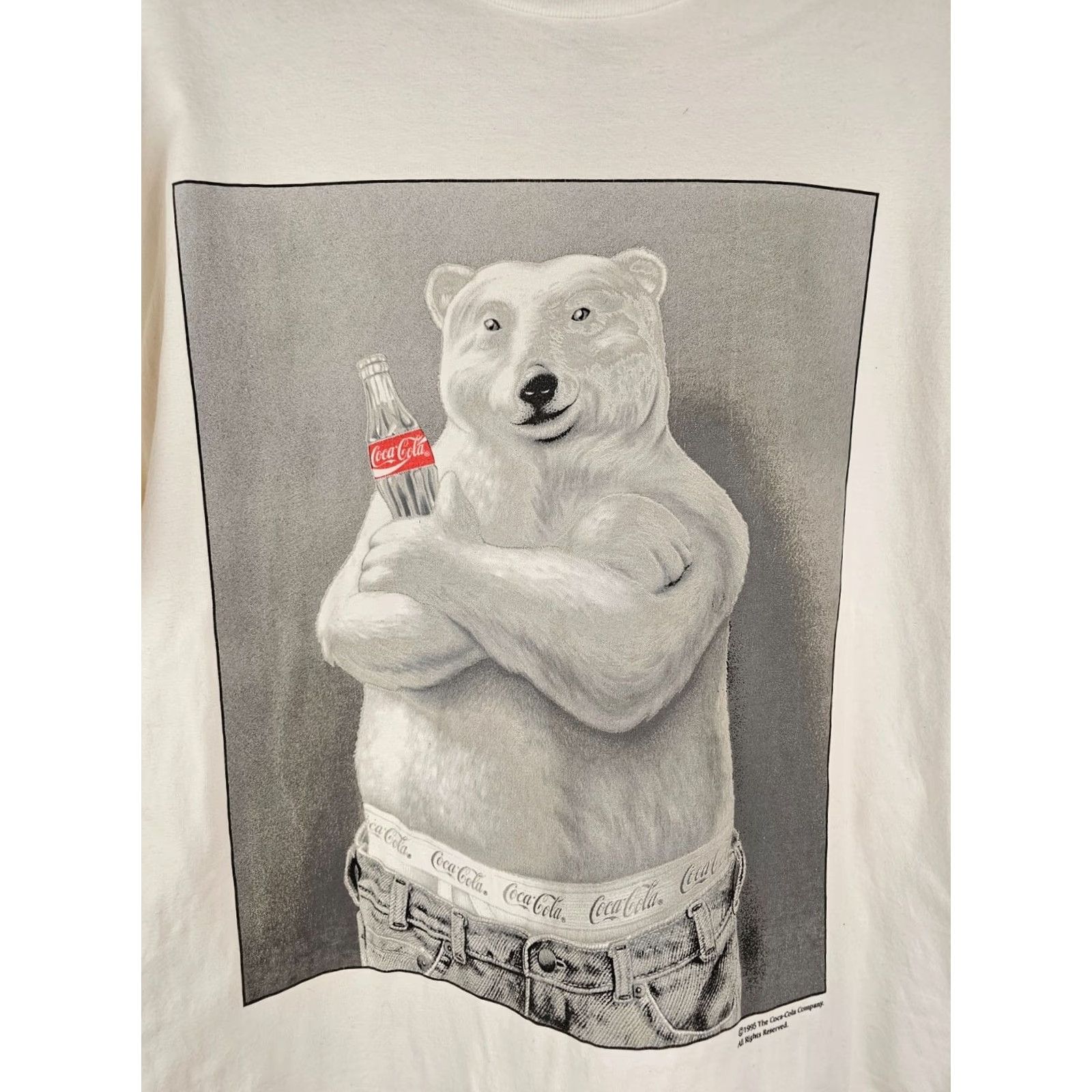 Vintage VINTAGE COCA-COLA POLA BEAR SINGLE STITCH WHITE COTTON T-SHIRT XL Men T-Shirt Size XL Size US XL / EU 56 / 4 - 2 Thumbnail