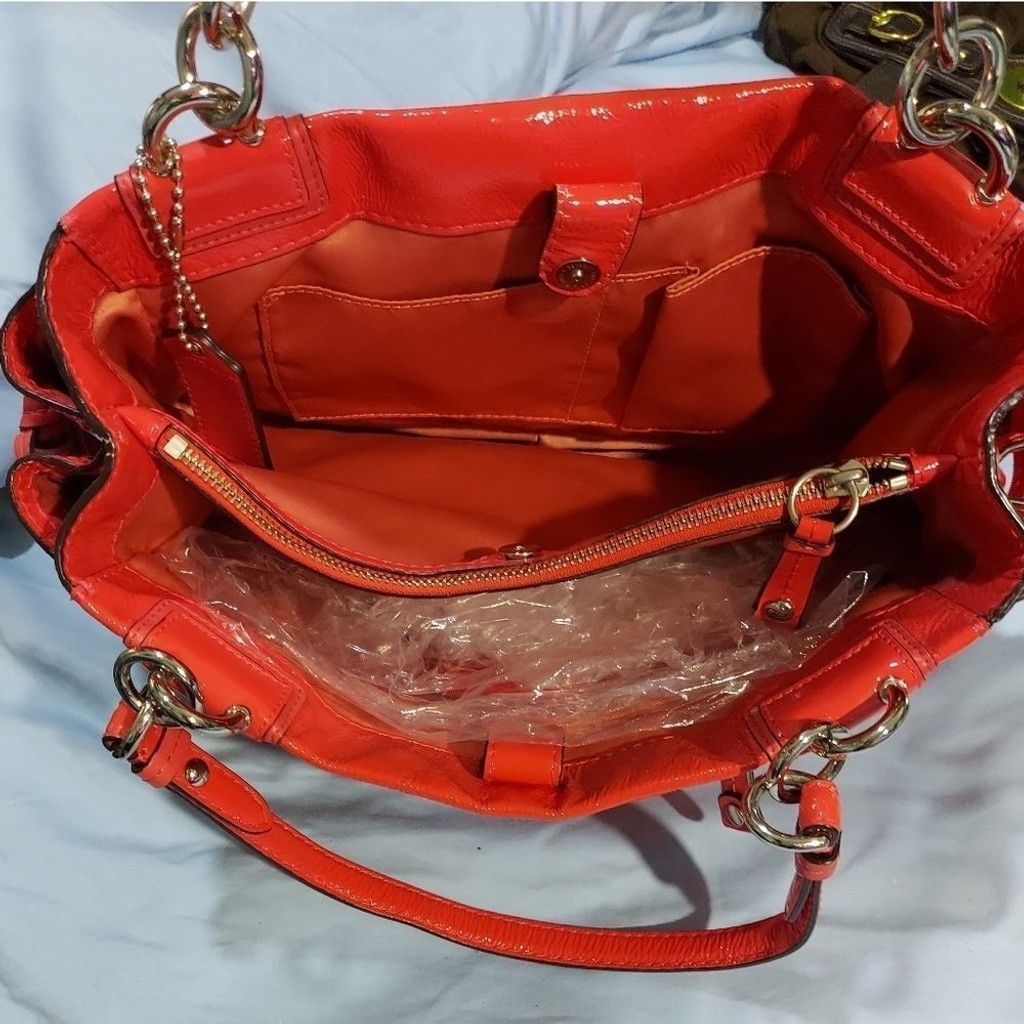 Coach Coach Peyton Patent Leather Turnkey Carryall Coral handbag Size ONE SIZE - 6 Thumbnail
