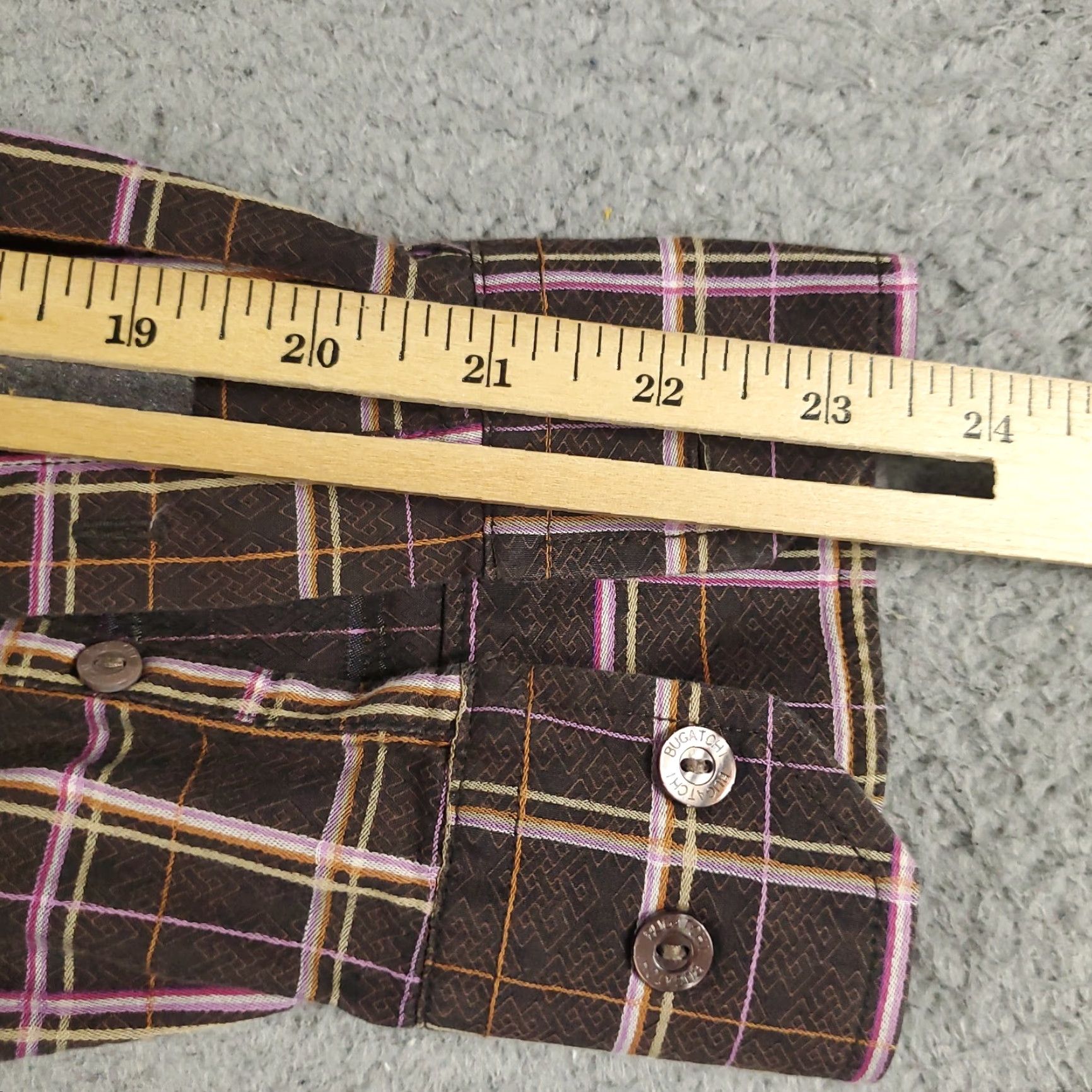 BUGATCHI Bugatchi Uomo Shirt Mens Large Brown Plaid Button-Up Long Sleeve Casual Size US L / EU 52-54 / 3 - 6 Thumbnail