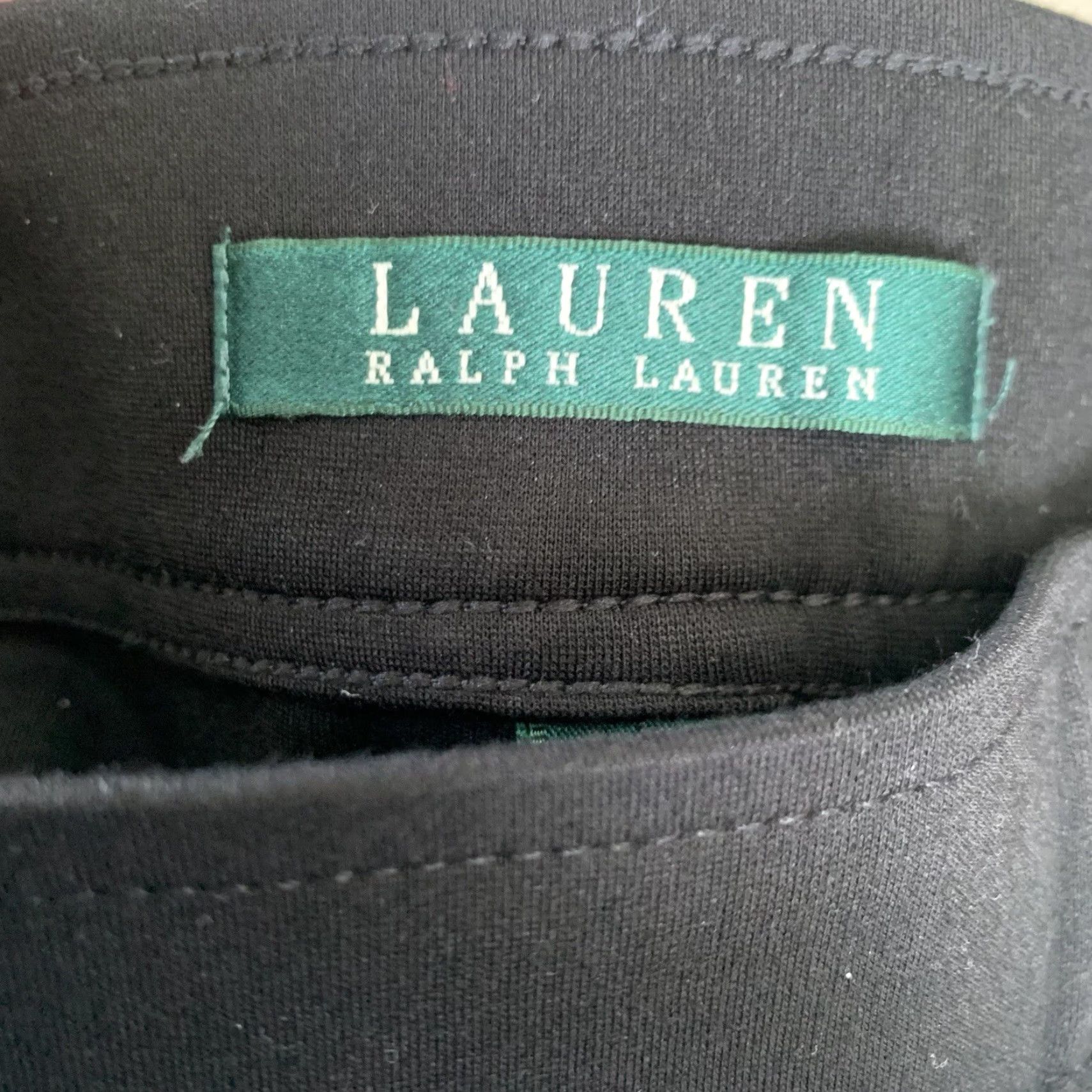 Lauren Ralph Lauren Leggings Womens 6 Faux Leather-Front Black Pull-On Stretch