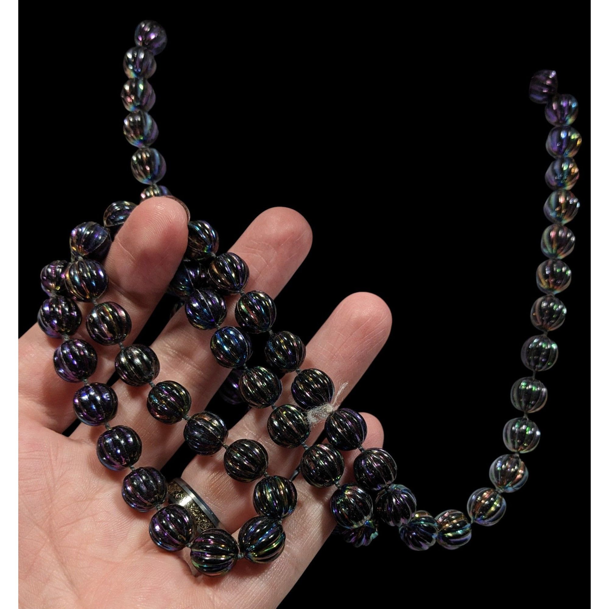 Other Mystical Oil Slick Black Plastic Beaded Necklace Size ONE SIZE - 5 Thumbnail