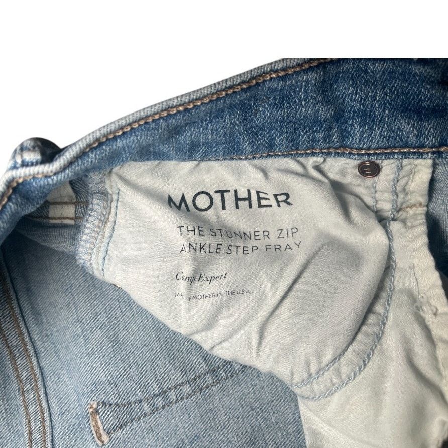 MOTHER MOTHER The Stunner Zip Ankle Step Fray Blue Jeans Denim 26 Size 26" / US 2 / IT 38 - 3 Thumbnail