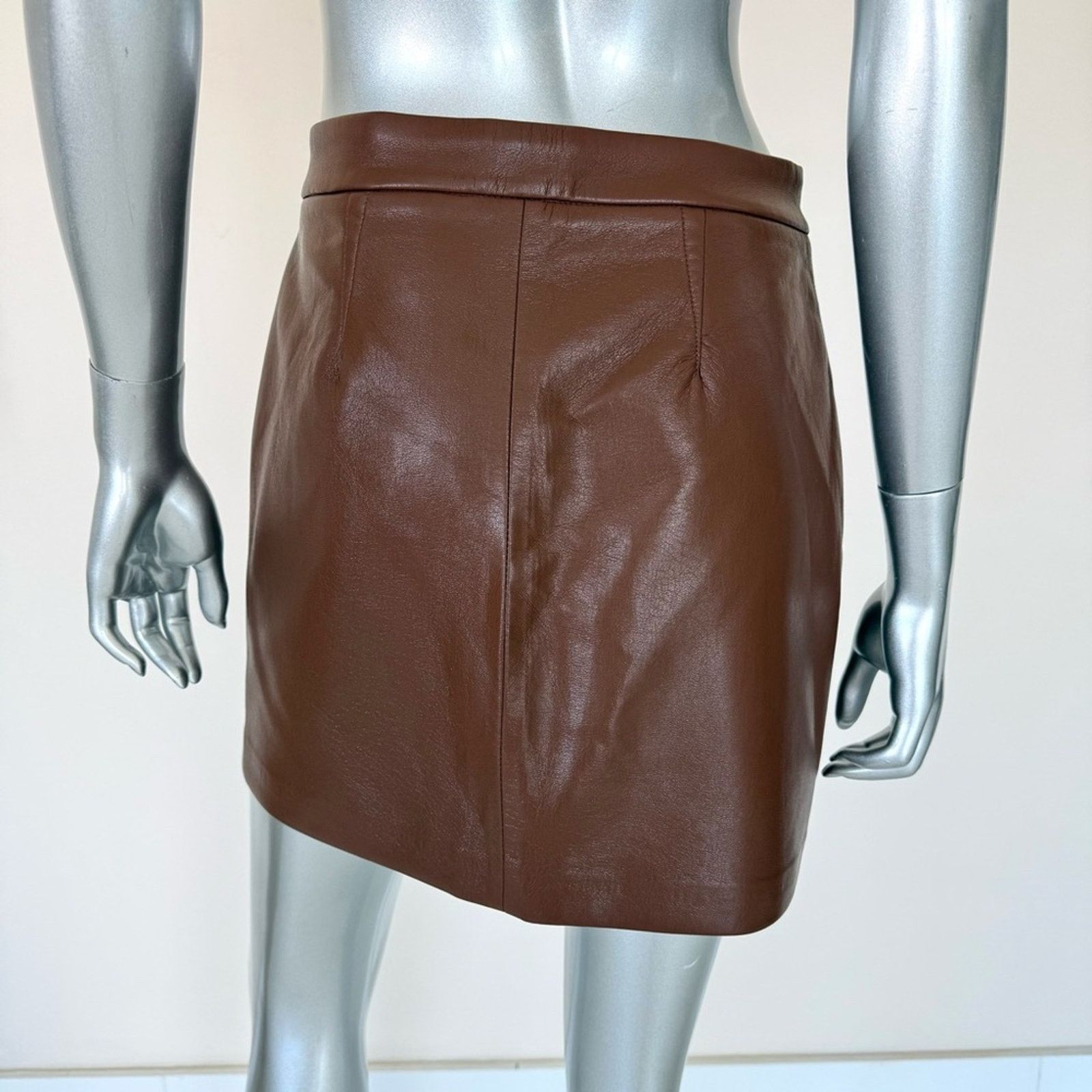 Aritzia Wilfred by Aritzia faux leather brown skirt size 6 US Size 28" / US 6 / IT 42 - 3 Thumbnail