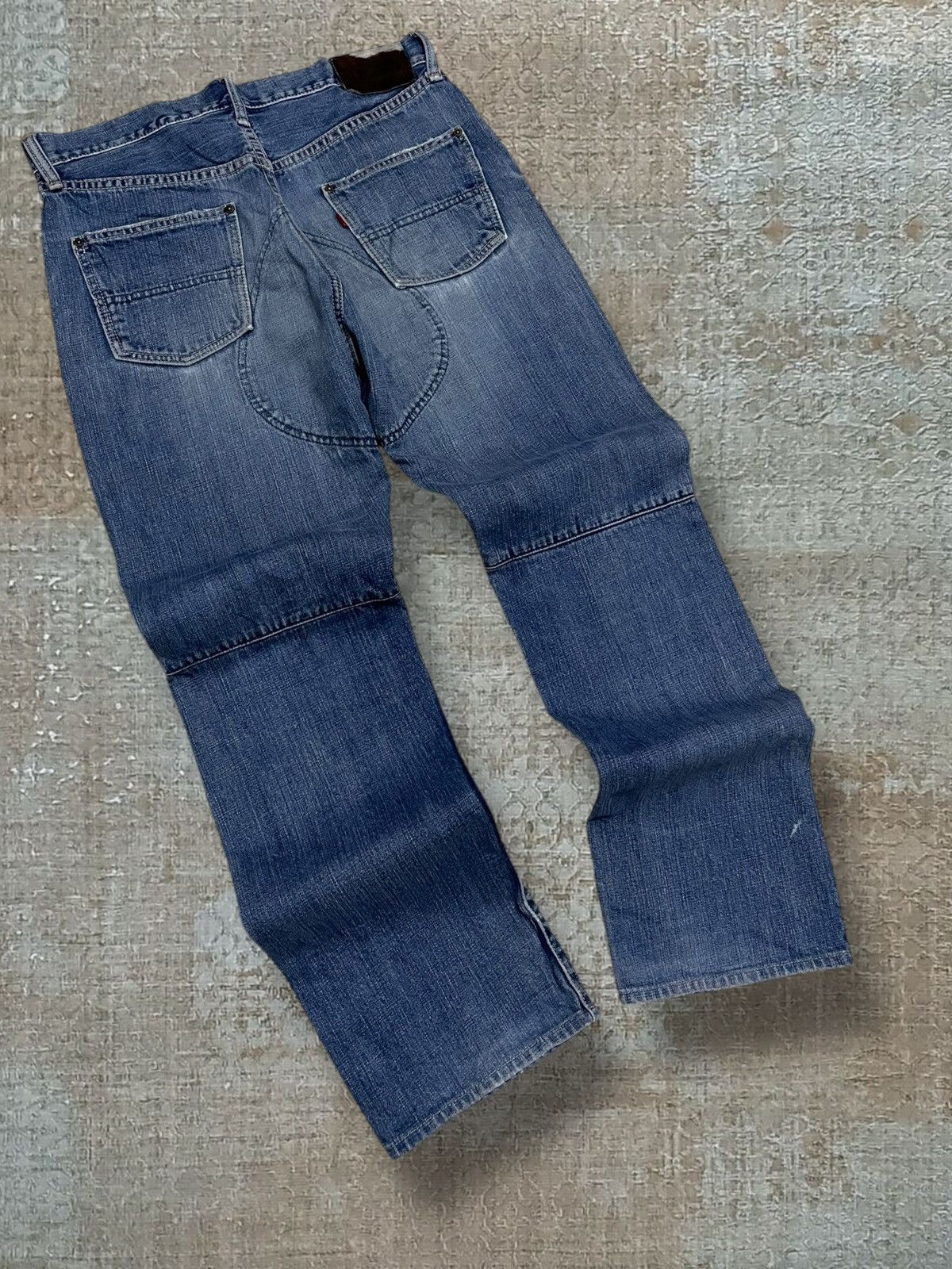 Japanese Brand Vintage 1990s Designer Jappan Studio Ecru Distressed Denim Size US 32 / EU 48 - 10 Thumbnail