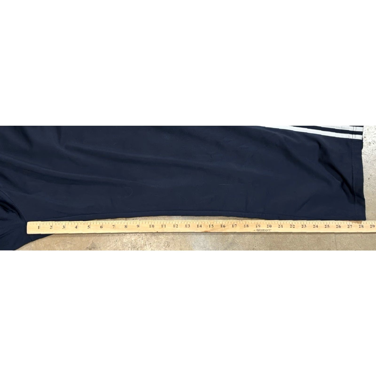 Adidas Adidas Baggy Track Pants 3 Stripe Navy Blue White Mens Large Size US 33 - 8 Thumbnail