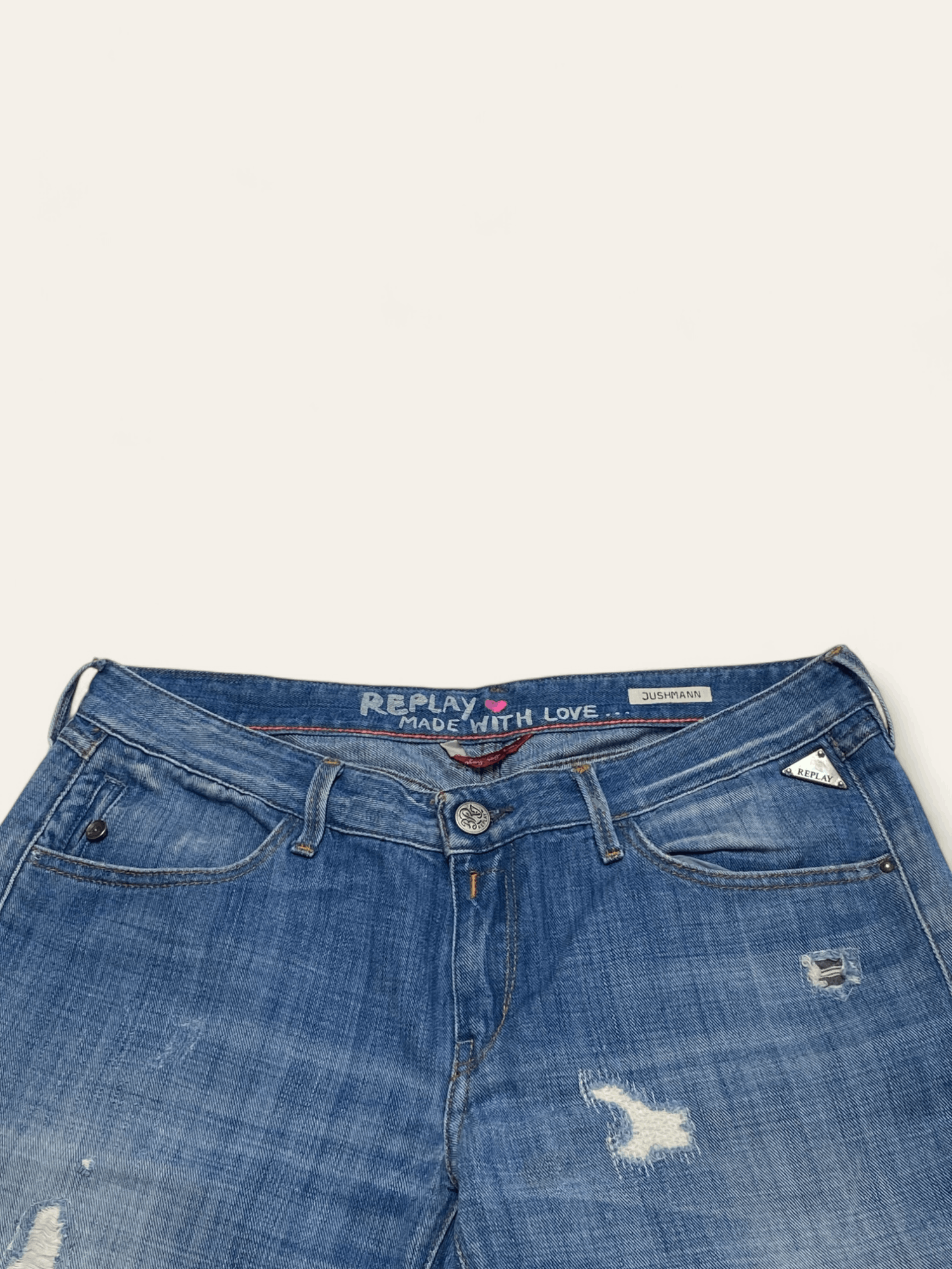 Jean Vintage REPLAY Jeans Y2k Avant Garde Bootcut Baggy Size 32" / US 10 / IT 46 - 6 Thumbnail